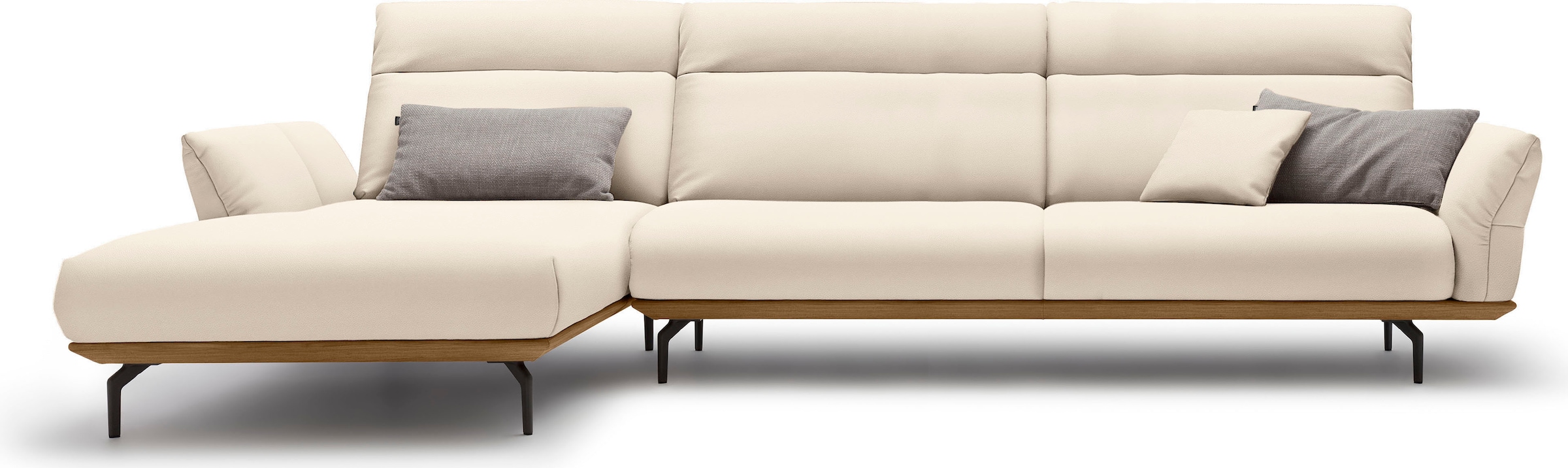 Creation BY ROLF BENZ Ecksofa "CR.460", Sockel in Nussbaum, Winkelfüße in U günstig online kaufen
