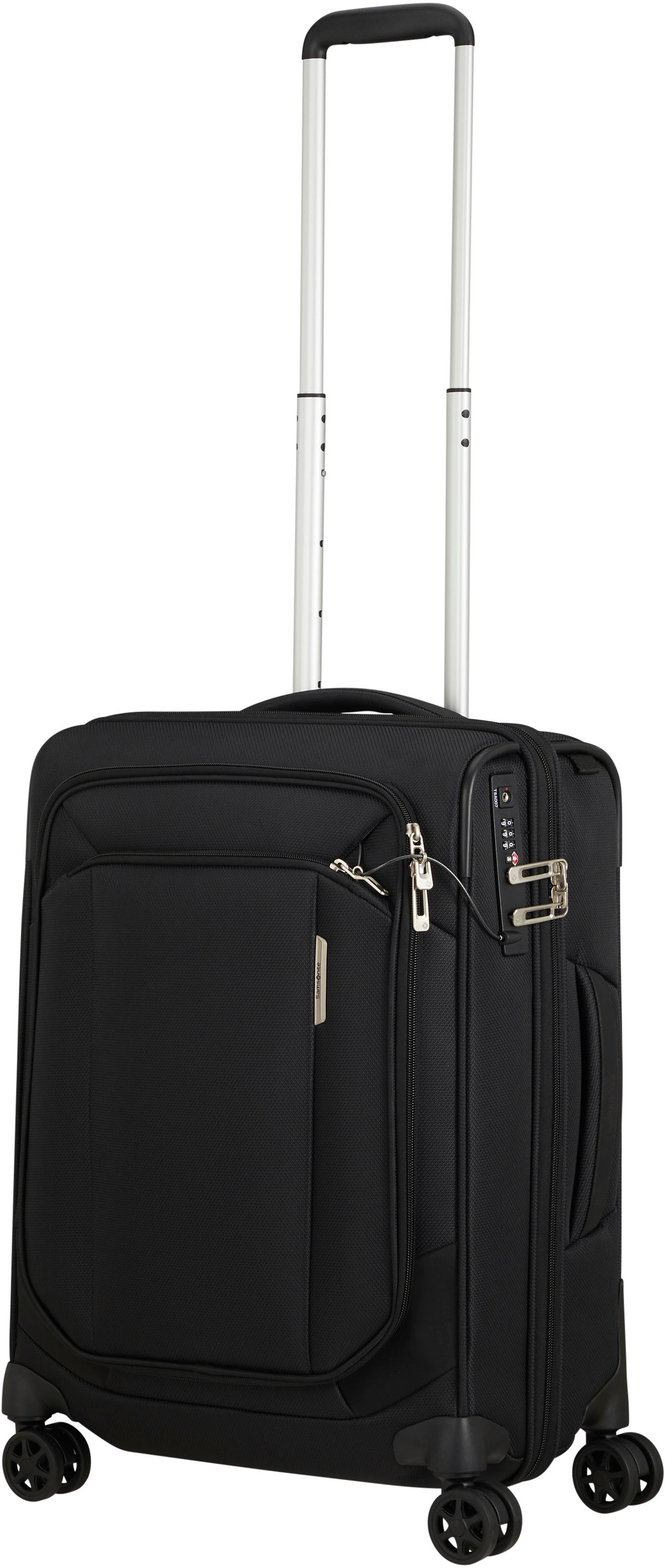 Samsonite Weichgepäck-Trolley »Respark, ozone black, 55 cm«, 4 Rollen, Koffer Reisegepäck Handgepäck mit Volumenerweiterung TSA-Zahlenschloss