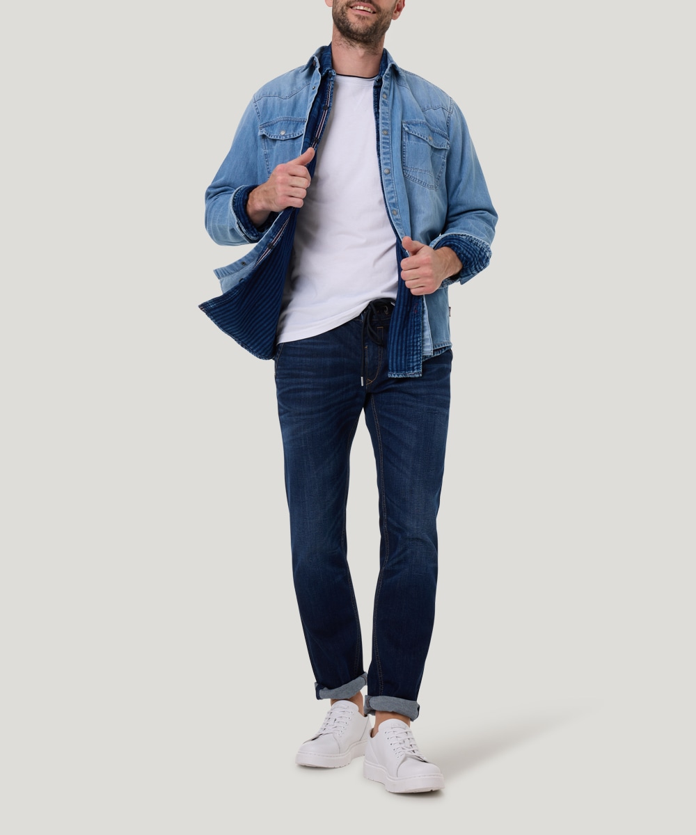 Pioneer Authentic Jeans Jeanshemd, mit Brusttaschen, in blauer Waschung