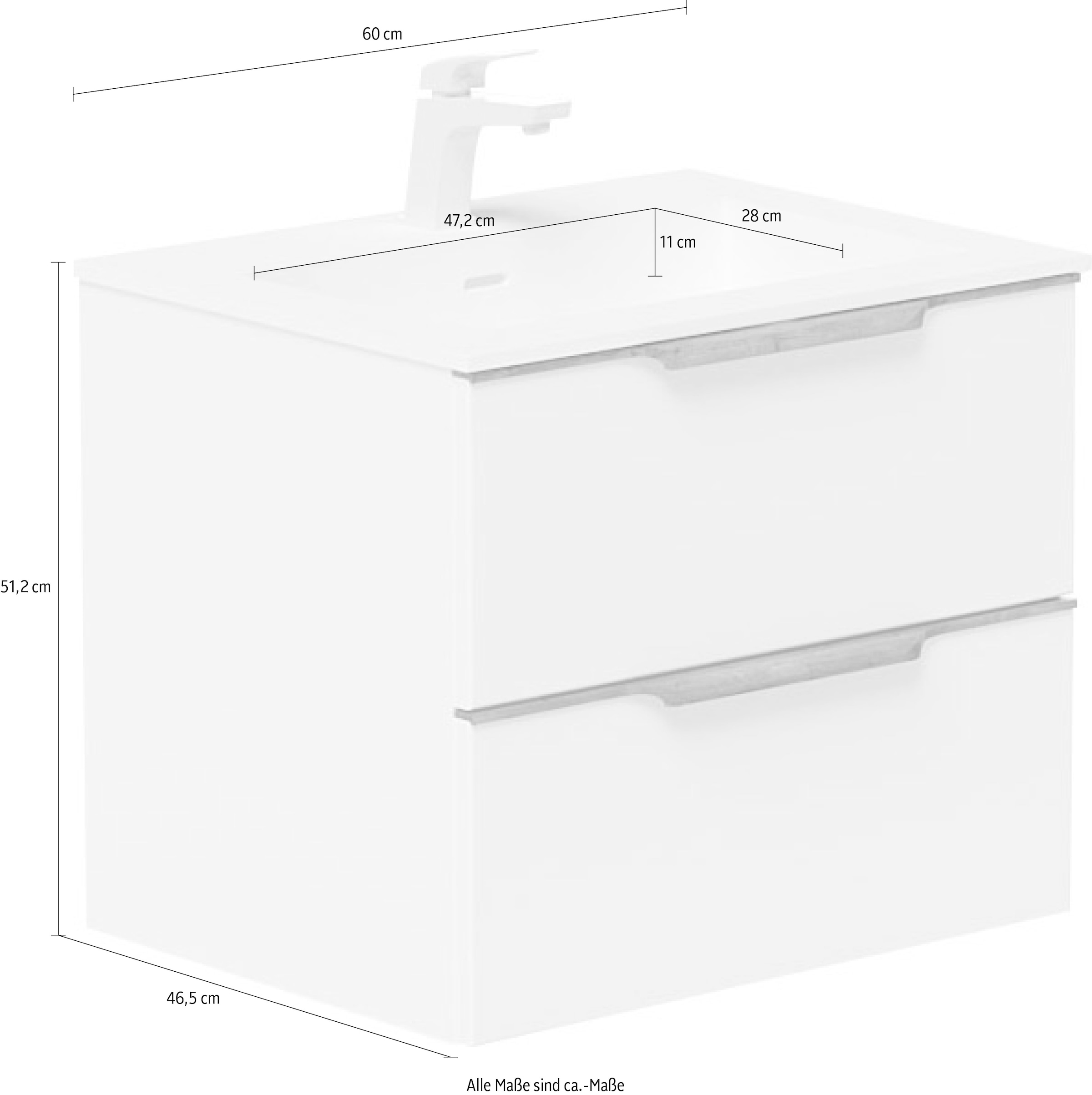 welltime Waschtisch »Amber«, mit CORIAN-Acrylstein Waschbecken, massive Eichendetails