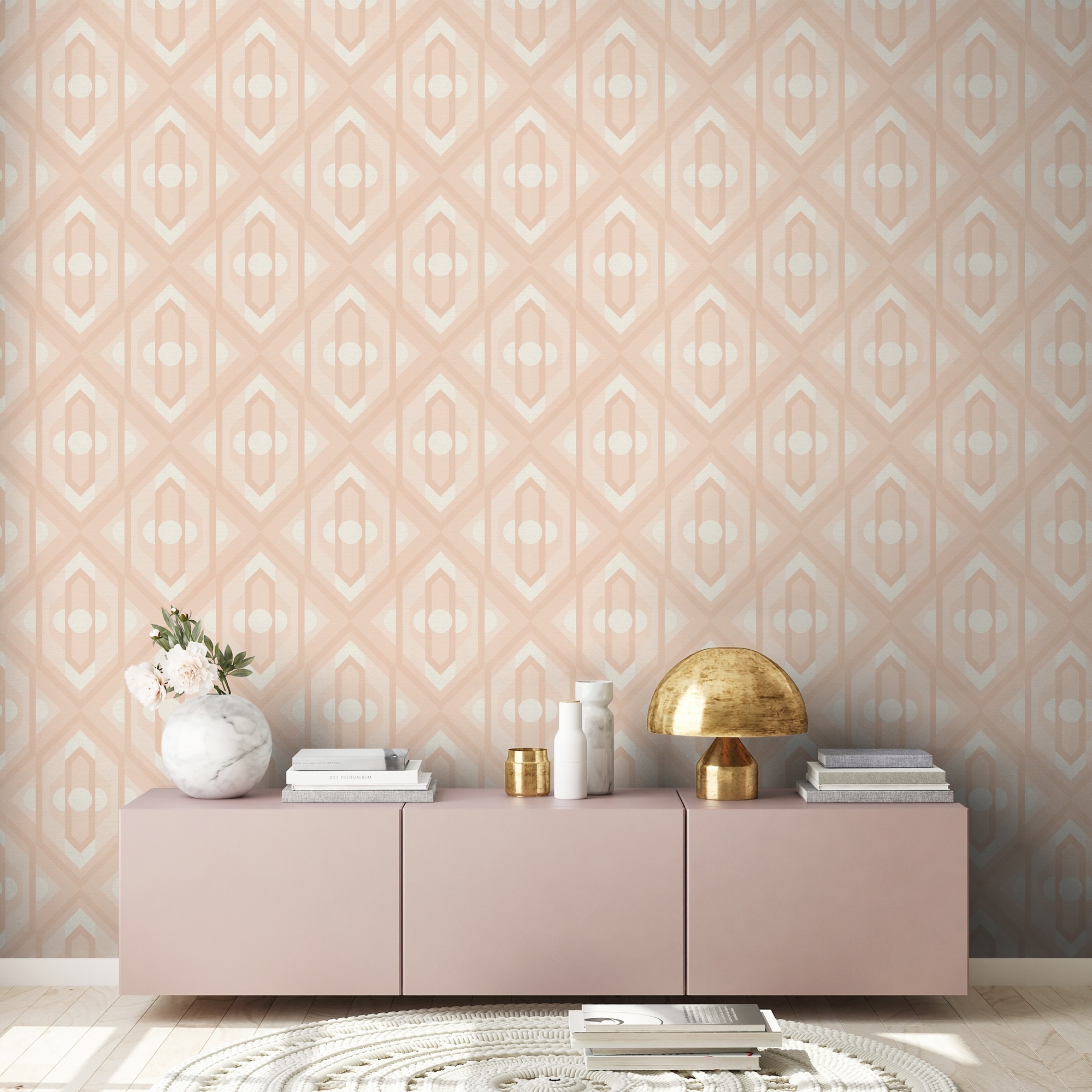 A.S. Création Vliestapete "Retro Chic 3D-Tapete Mustertapete Grafik 3D" Matt Strukturiert Vliestapete Kunst Für Schlafzimmer Küche Wohnzimmer 3D