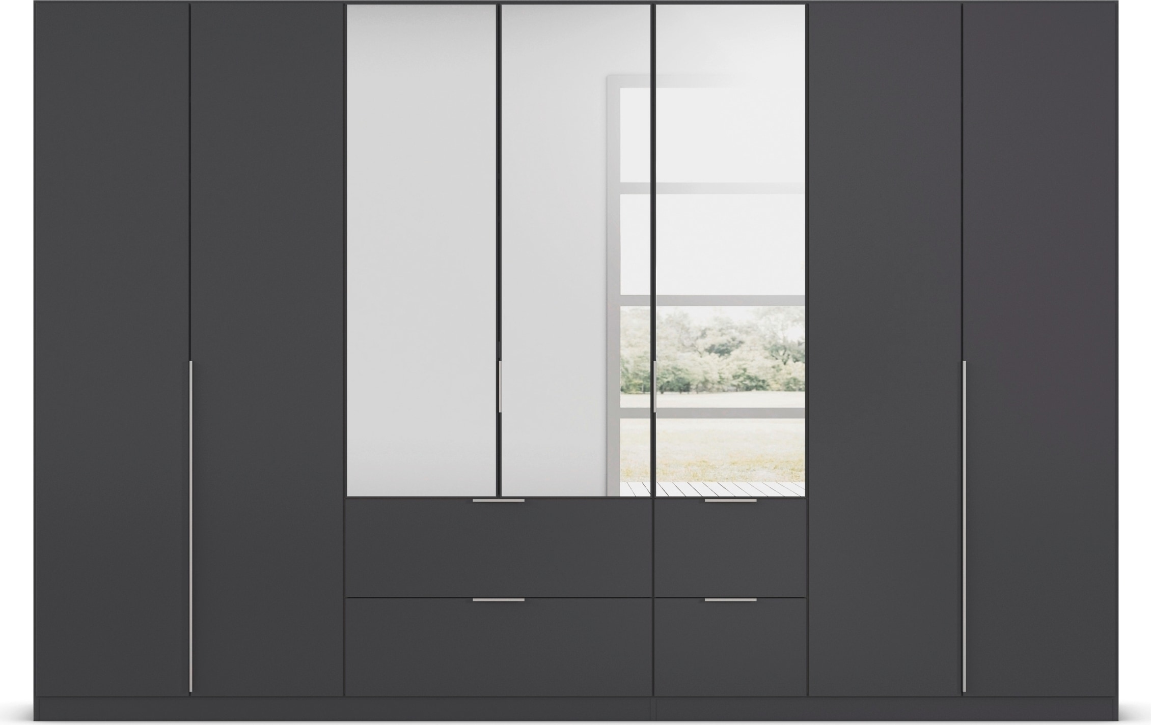 rauch Drehtürenschrank »Kleiderschrank Schrank Garderobe AGORDO mit Dekor- oder Hochglanzfront«, (in zwei Griff-Farben mit Dekor- oder Hochglanzfront), mit Außenschubkästen, in 6 Breiten und 2 Höhen MADE IN GERMANY