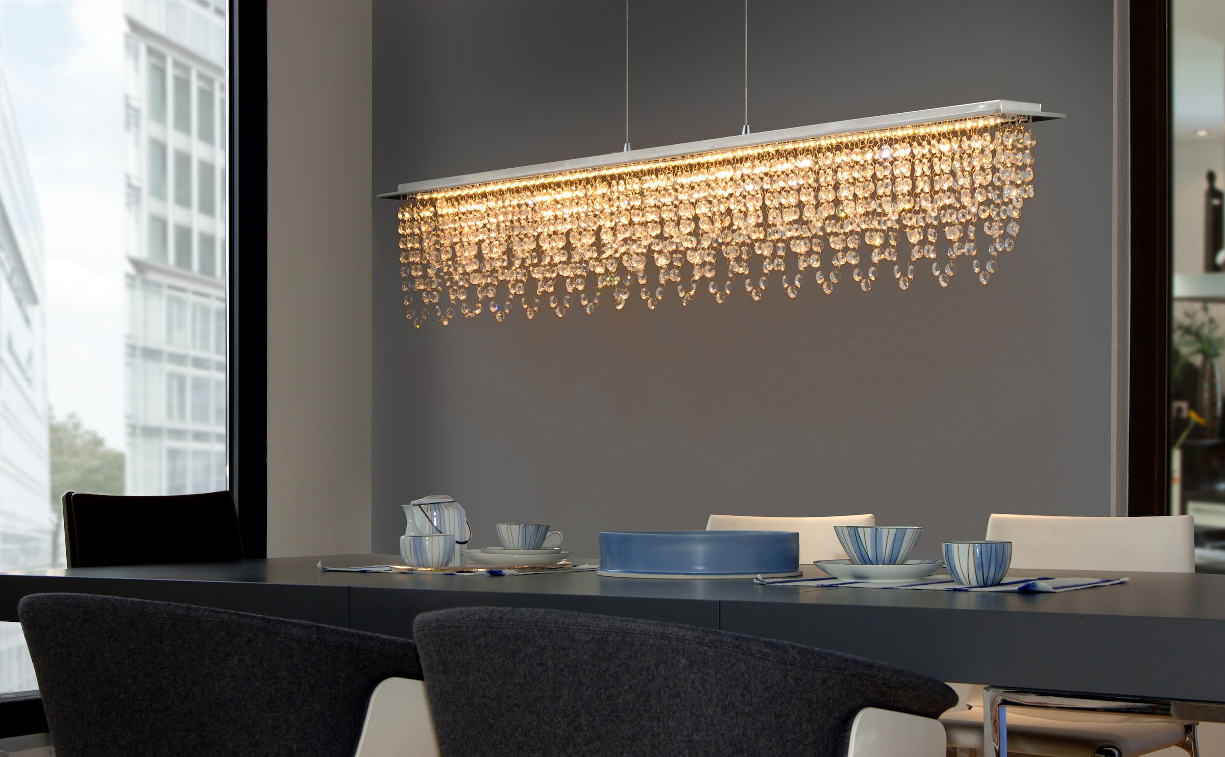 1 flammig-flammig, Pendelleuchte>>Diamonds Pendelleuchte BAUR LED LED | näve »Diamonds«,