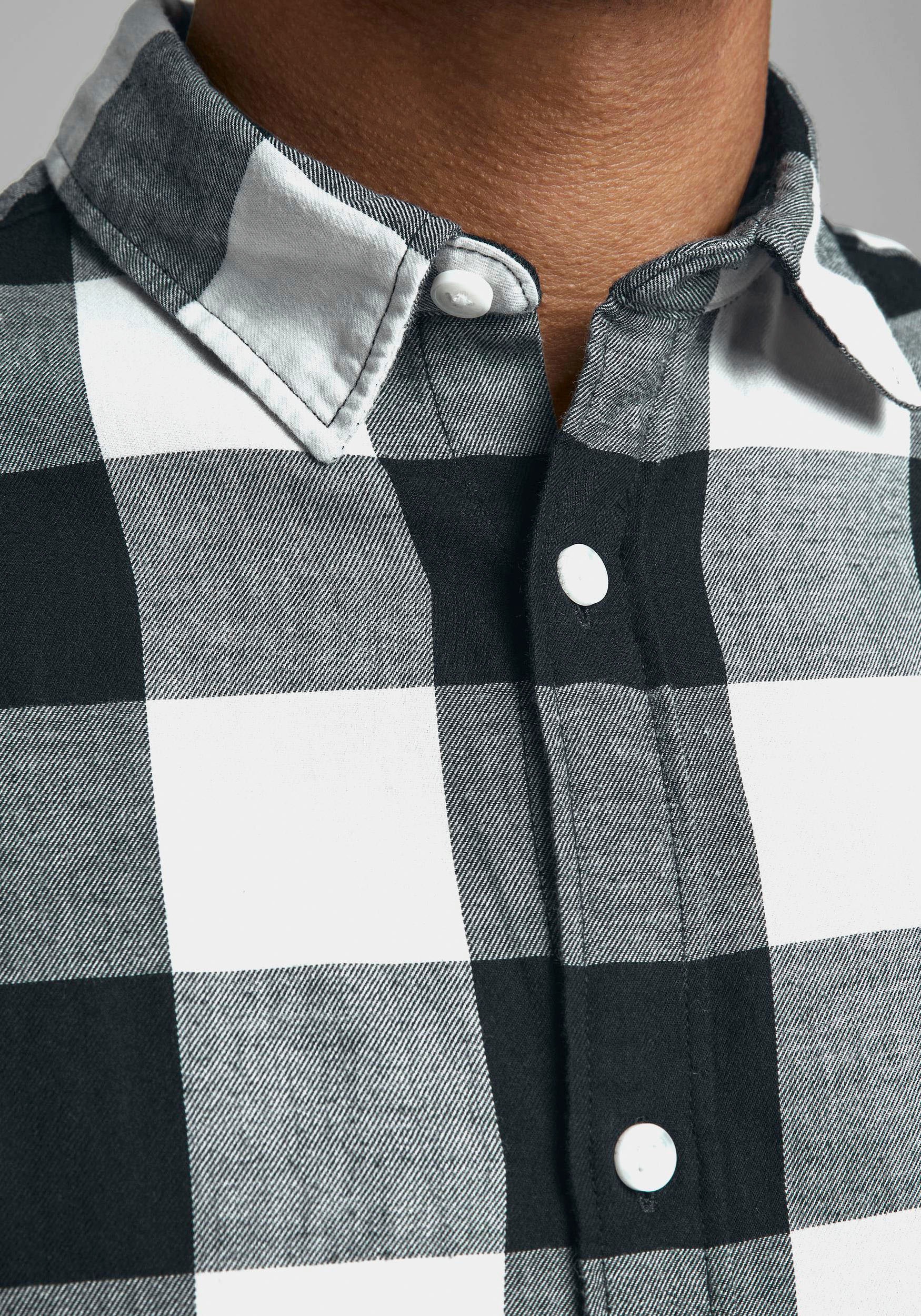 Chemise Manches Longues Gingham Twill Blanc Slim Fit Jack & Jones 2
