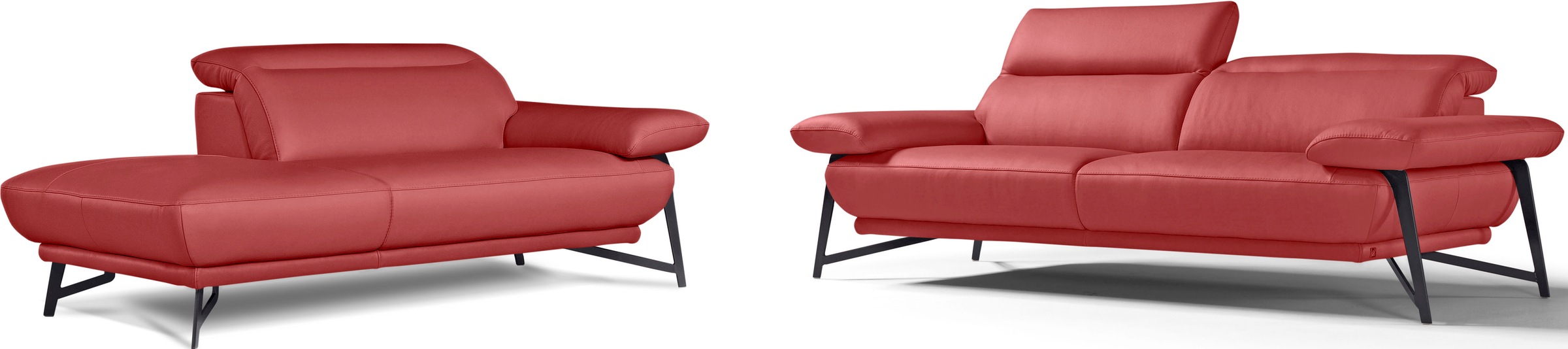 Egoitaliano Polstergarnitur »Anais, Design mit hohem Sitzkomfort für mehr Bequemlichkeit«, Set: bestehend aus Sofa und Ottomane, inkl. Kopfteilverstellung