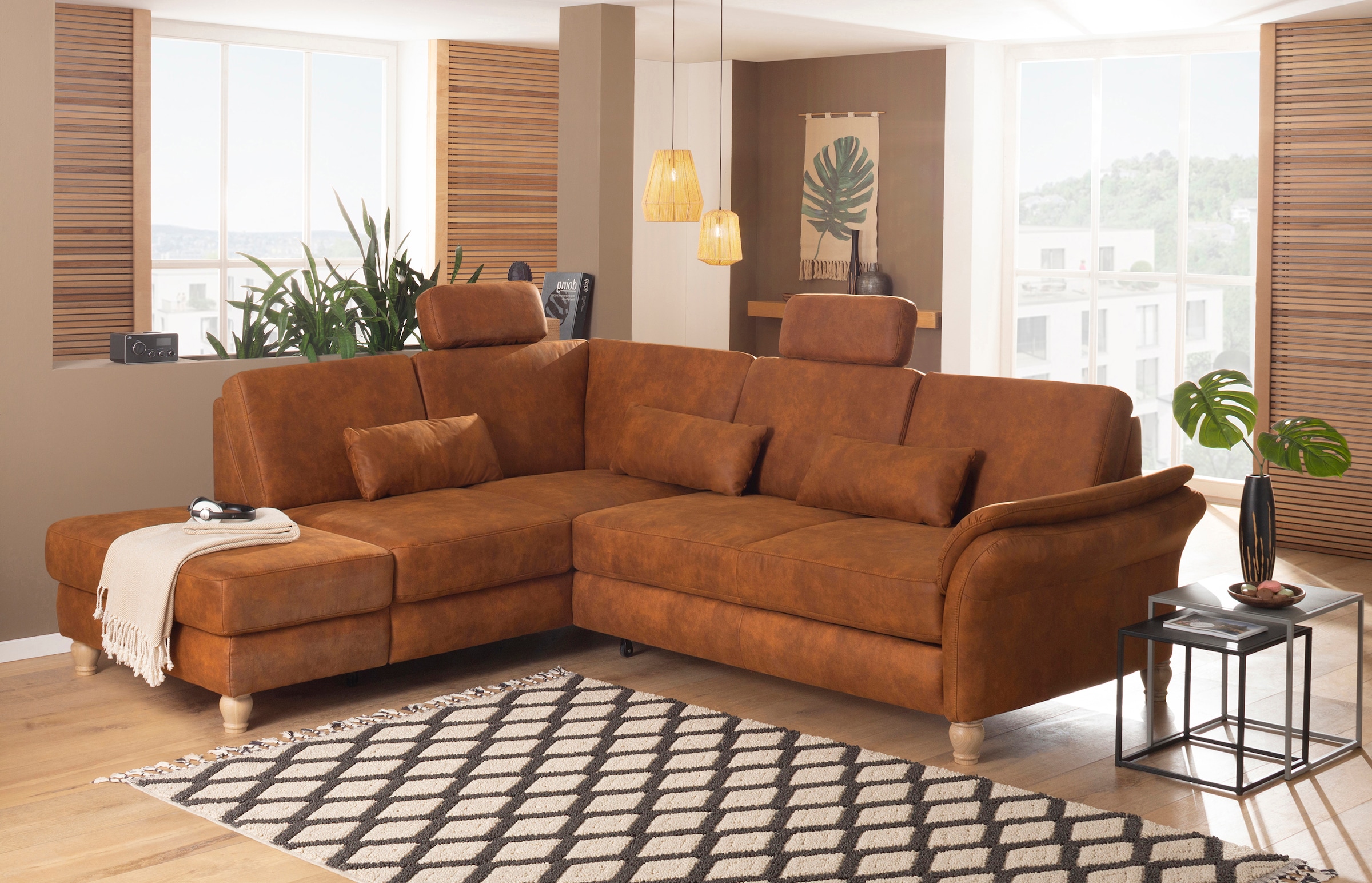 Home affaire Ecksofa "Palace L-Form" incl. Sitztiefenverstellung, wahlweise mit Schlaffunktion und Stauraum