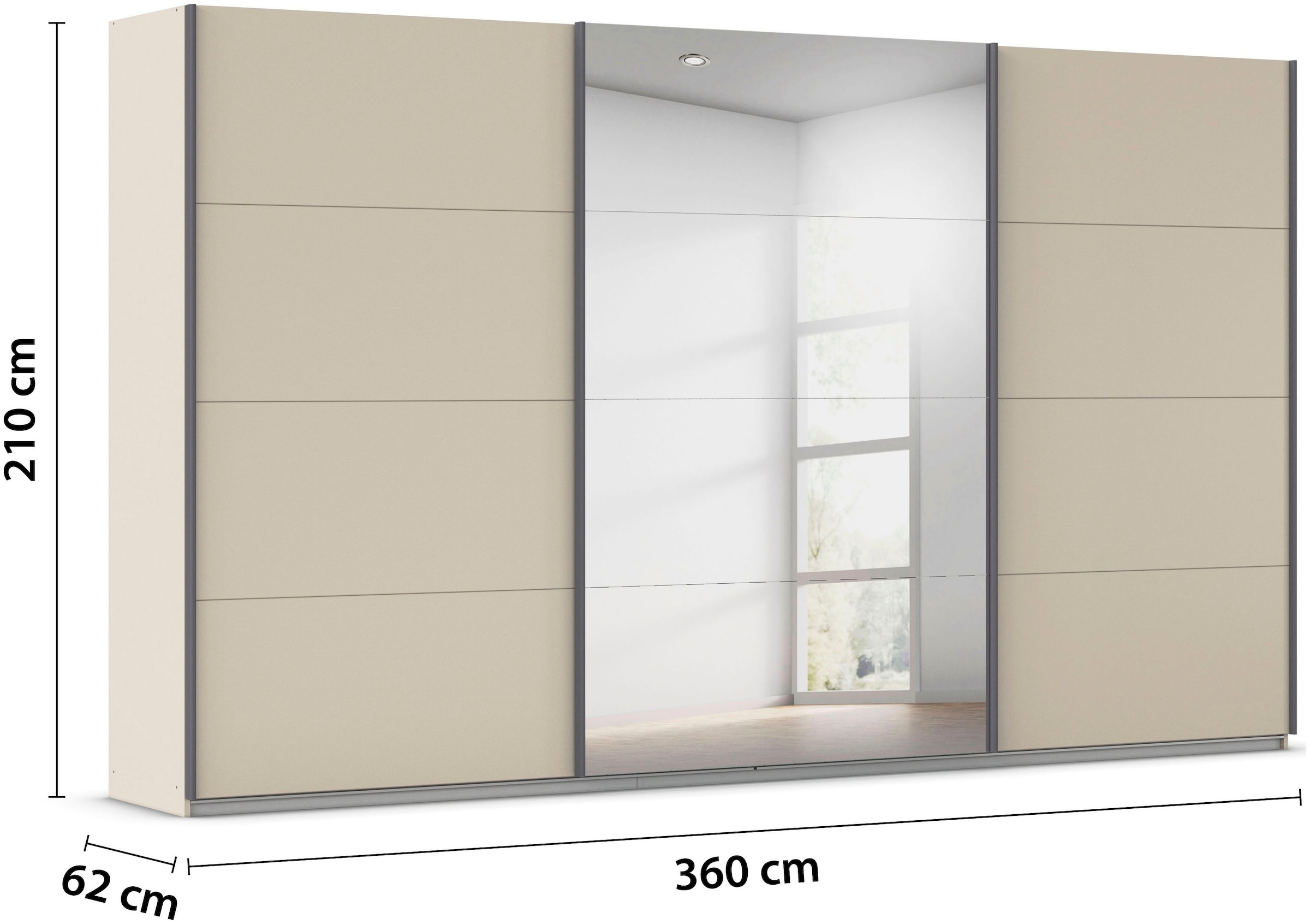 rauch Schwebetürenschrank »Kleiderschrank Schrank OTTO´S CHOICE Garderobe AGORDO«, (in zwei Griff-Farben), Top Innenausstattung, in 4 Breiten und 2 Höhen MADE IN GERMANY