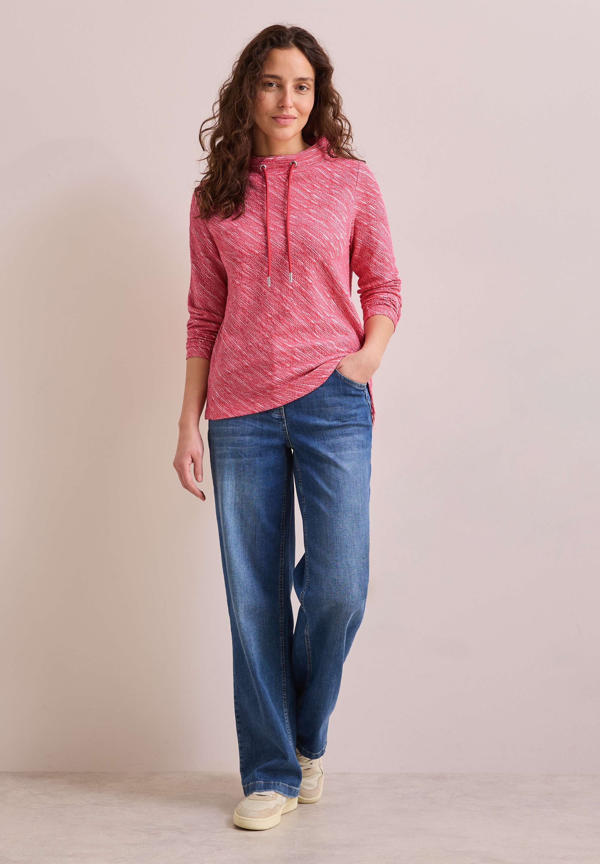 Cecil Langarmshirt, aus elastischem Materialmix
