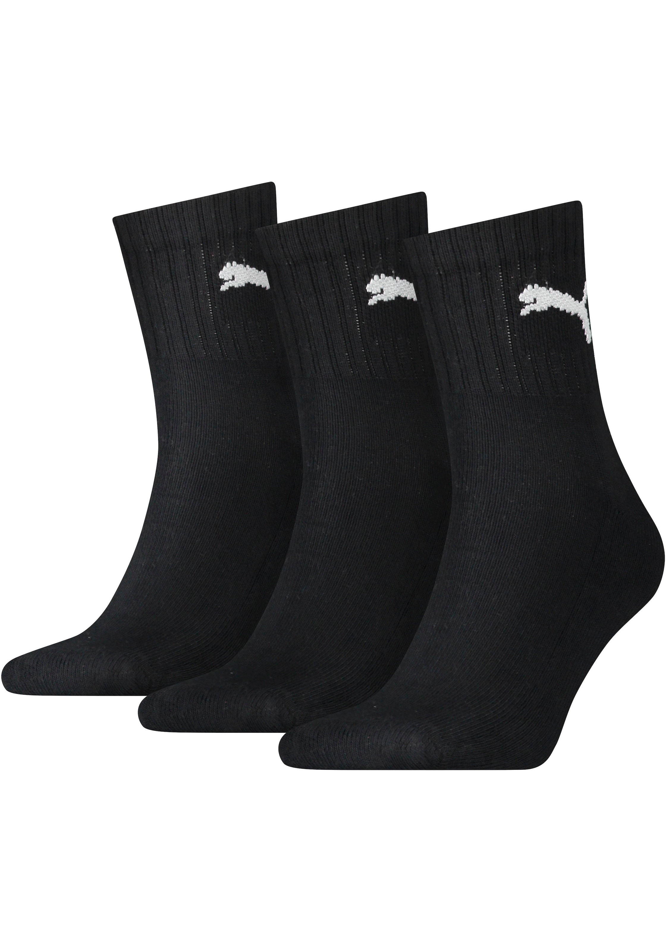 PUMA Sportsocken "short crew" 3 Paar tlg. gepolsterte Frottee-Sohle, atmung günstig online kaufen