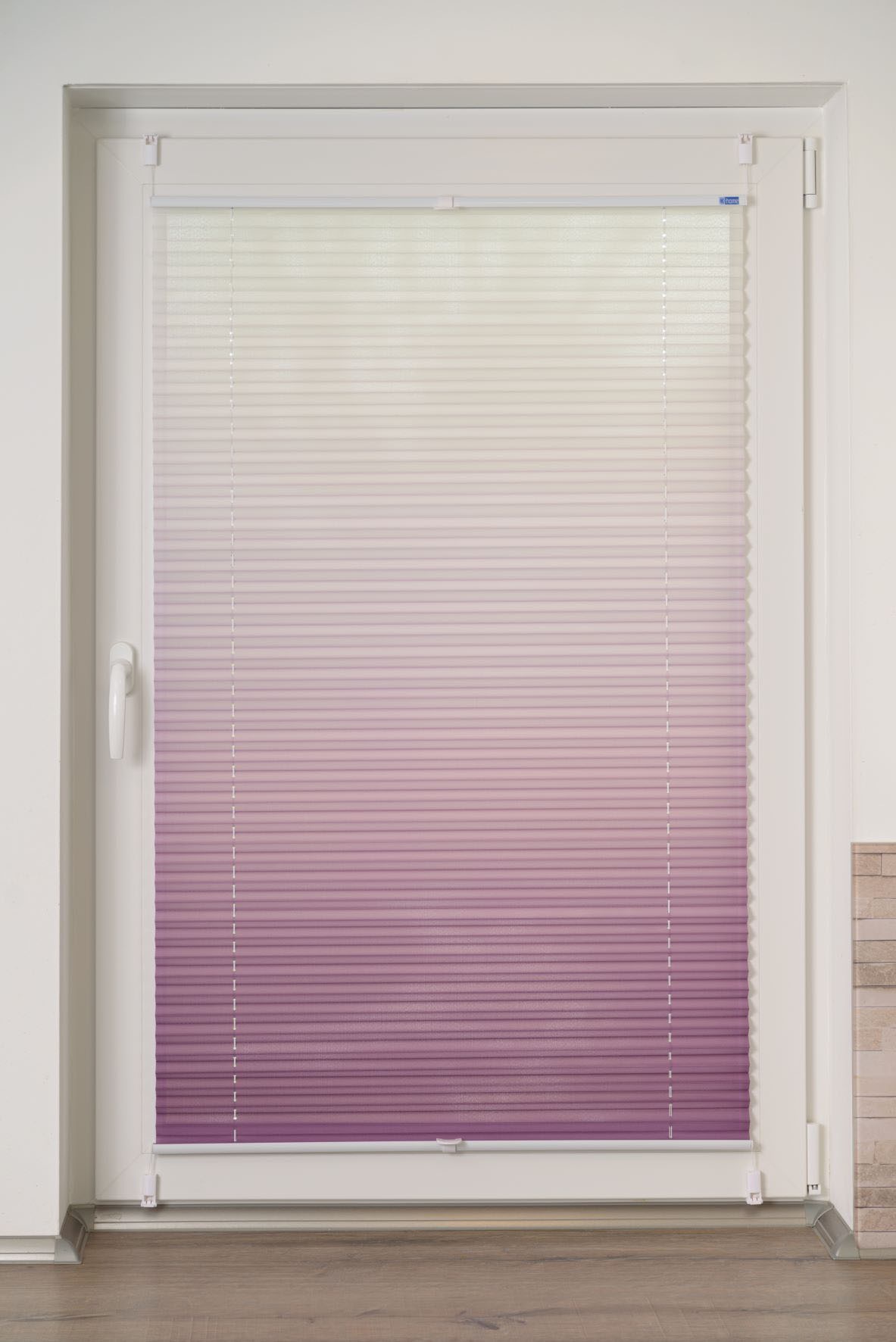 Thumbnail - K-HOME Plissee "Farbverlauf Sunrise" Lichtschutz ohne Bohren verspannt