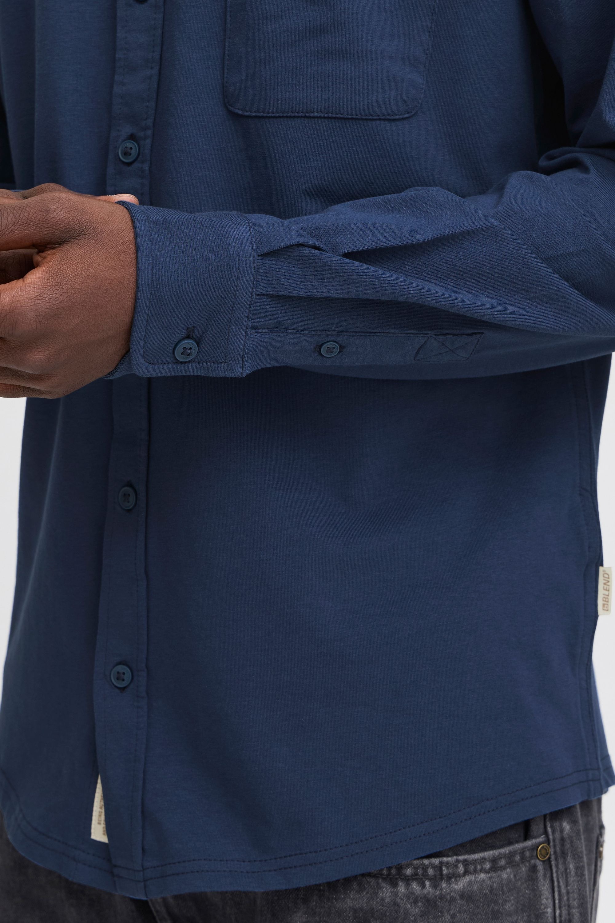 Blend Langarmhemd »BHALO« Lässiges Langarmhemd mit Brusttasche