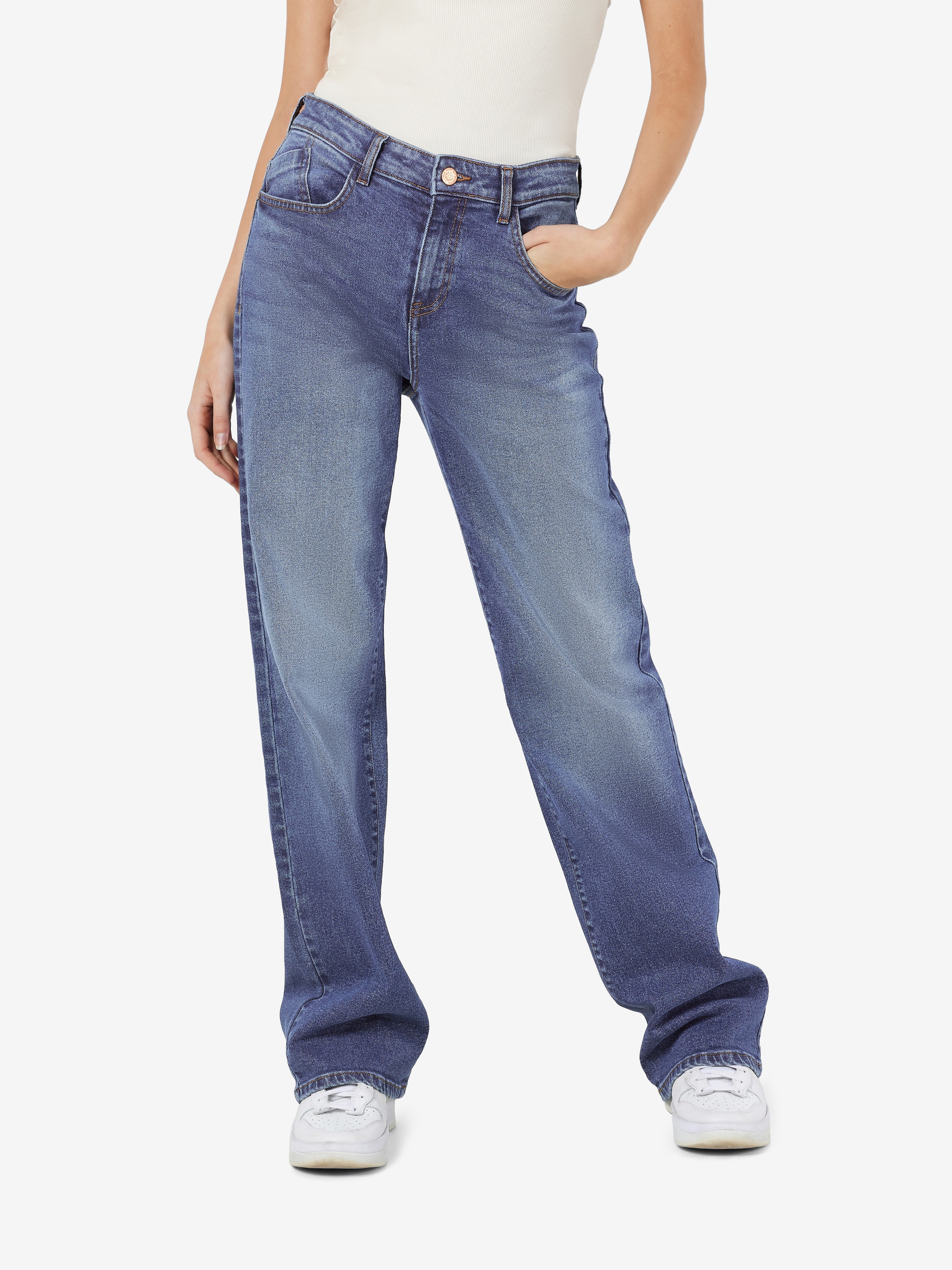 Noisy may Weite Jeans "NMYOLANDA NW WIDE JEANS AZ308MB FWD NOOS" günstig online kaufen