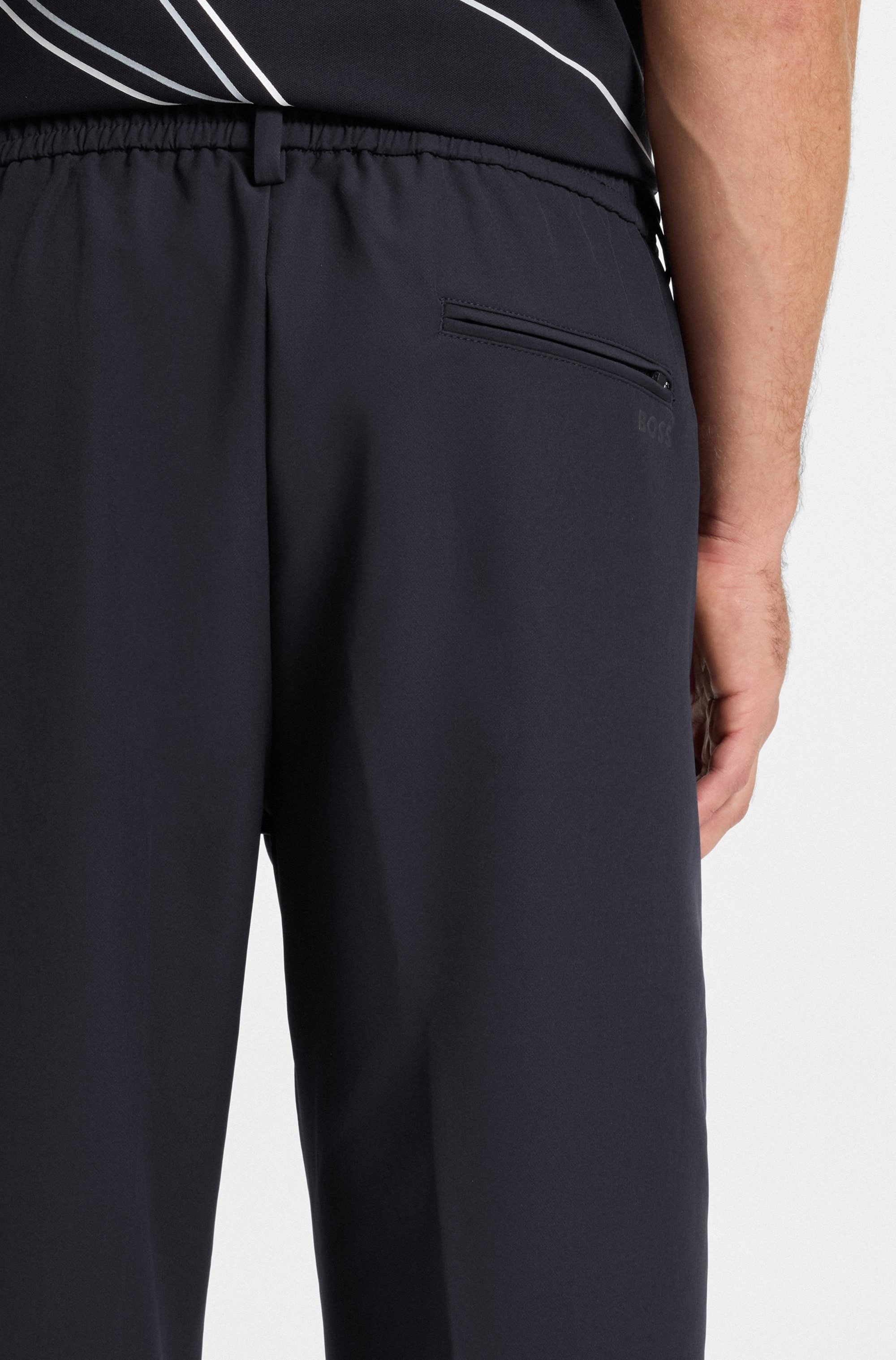 BOSS GREEN Webhose »T Convert-Pleat«, mit Zugbund und Markenlabel Bundfaltenhose Anzughose Stretchhose