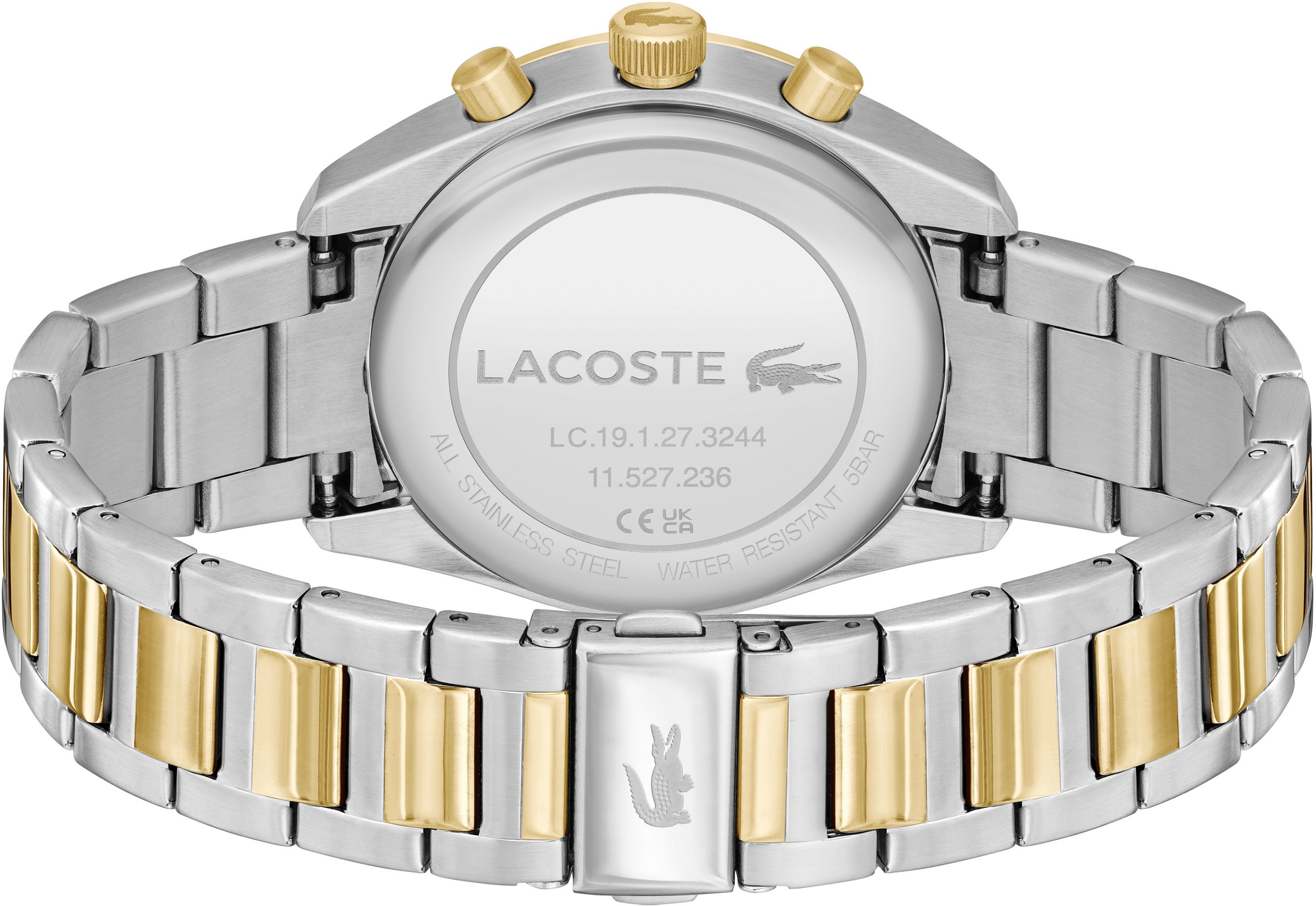 Lacoste Chronograph »VANCOUVER«, Quarzuhr, Armbanduhr, Herrenuhr, Stoppfunktion, Edelstahlarmband