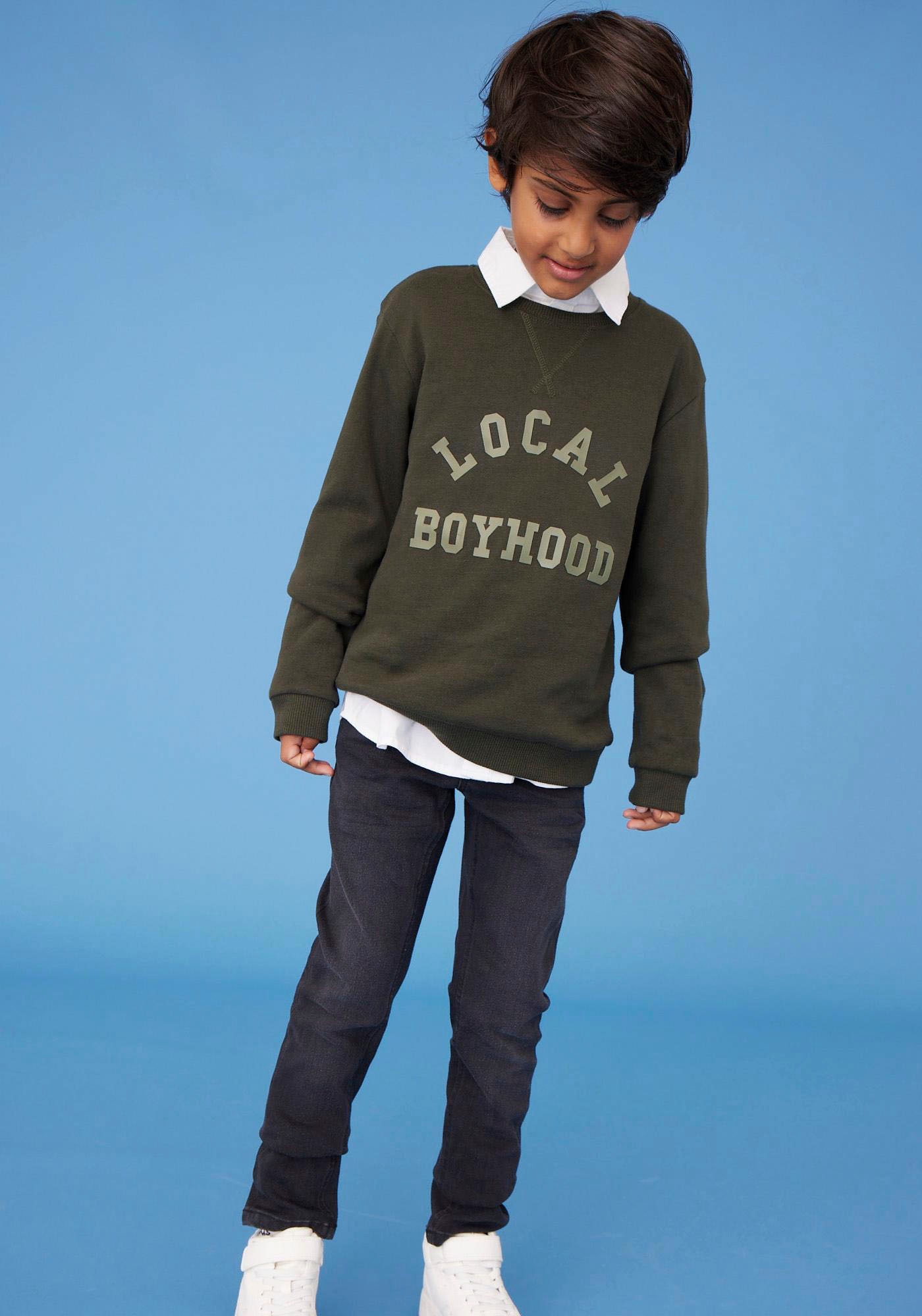 NAME IT Jungen Stretch-Jeans "NKMSILAS für Jungen mit verstellbarem Bund und schlanker Form"schwarz denim, Gr. 146, Abriebeffekte, Denim/Jeans,