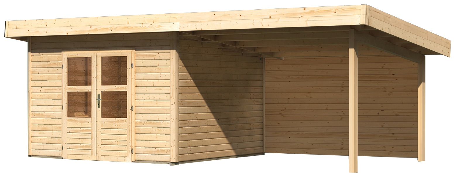 Karibu Gartenhaus "Perlsee 3" mit Anbaudach günstig online kaufen