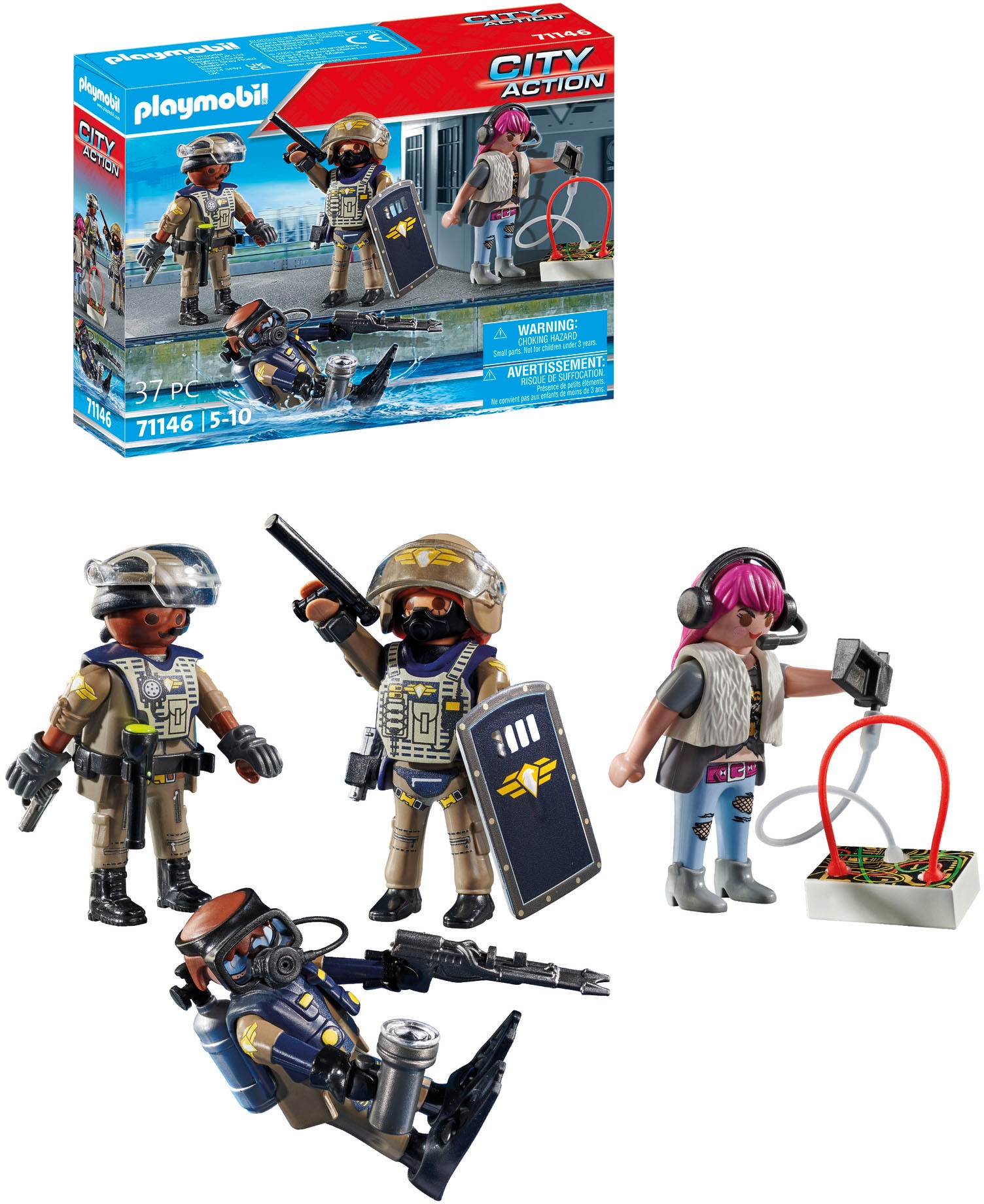 Playmobil® Konstruktions-Spielset »SWAT-Figurenset (71146), My Action Heroes«, (37 St.), Made in Europe