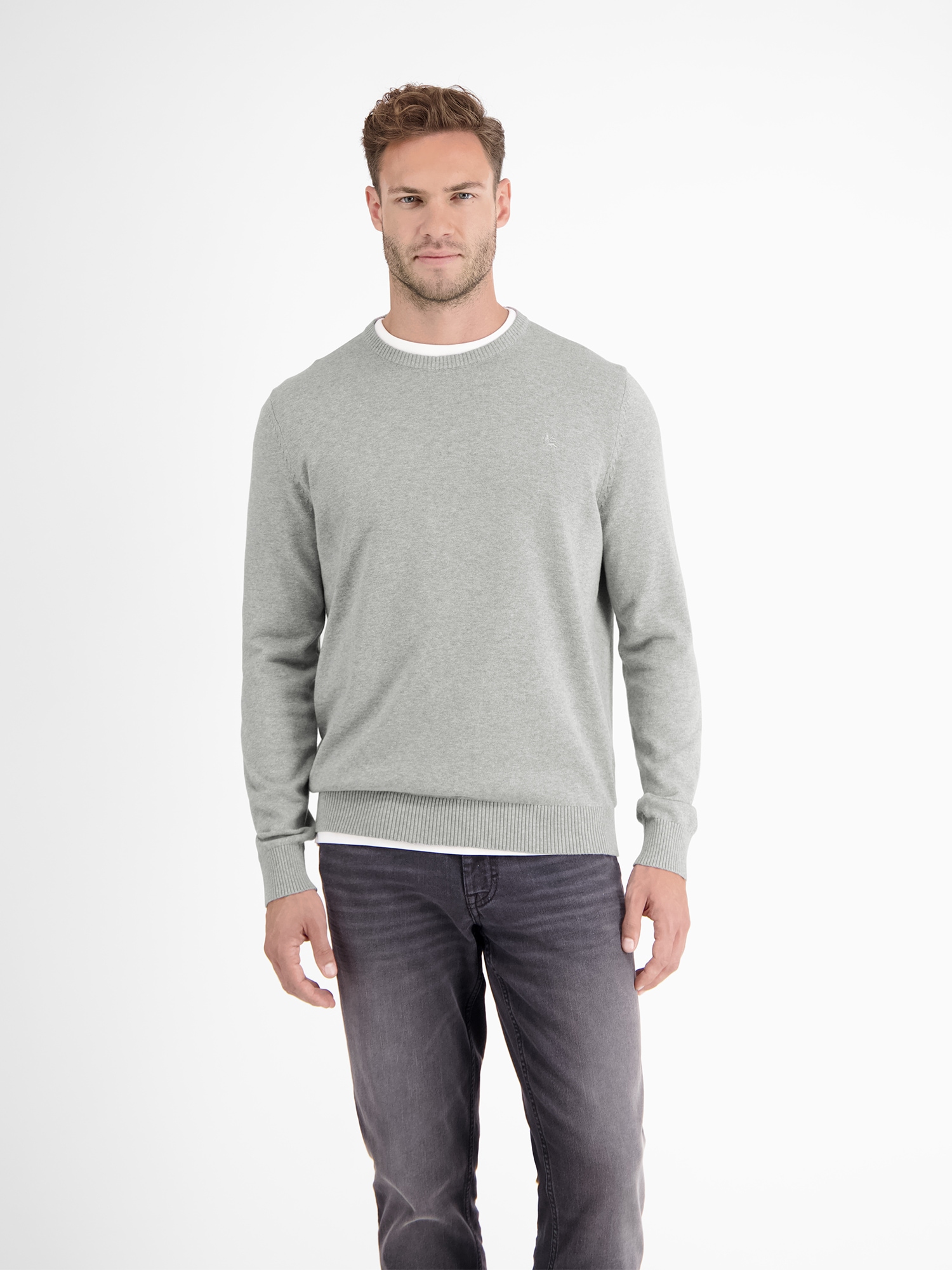 LERROS 1100000002199 "Herren Strickpullover aus Baumwolle mit Crewneck Ausschnitt" Weicher Strick-Pullover, Rundhalsausschnitt, lange Ärmel, pflegeleicht