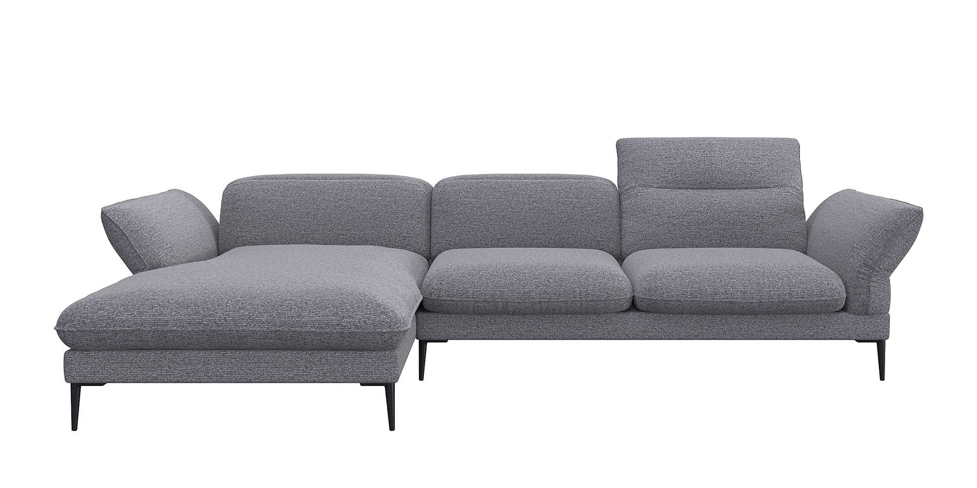FLEXLUX Ecksofa »Salino, Funktionssofa mit Recamiere, Relaxsofa, Ecksofa«, Sofa mit Arm- und Kopfteil-Verstellungen, Kaltschaum & Stahl-Wellen