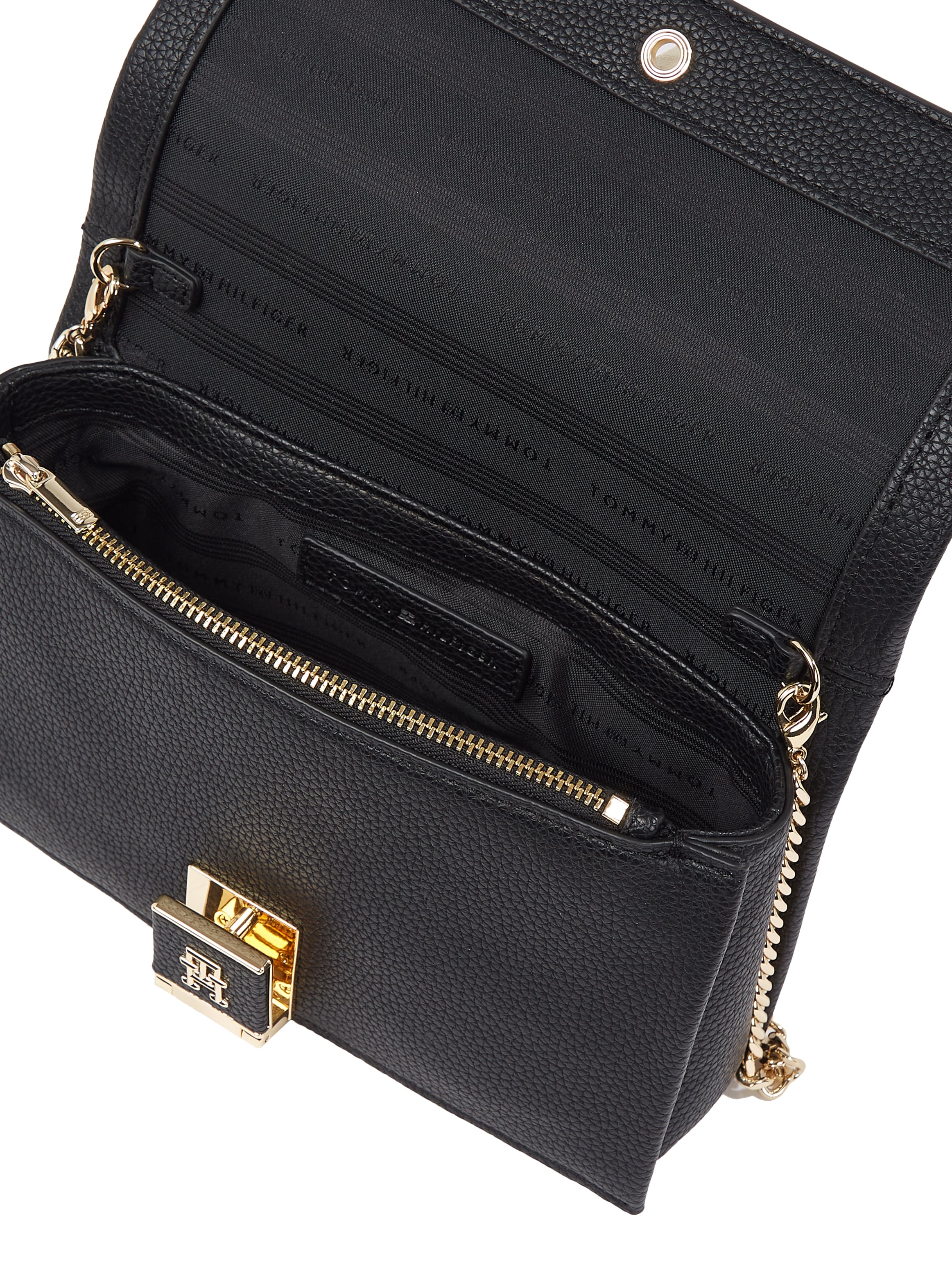 Tommy Hilfiger Clutch »TH HER FLAP W/CHAIN« Damen Umhängetasche, Mini-Bag, Cross-Body Bag mit Umhängekettchen