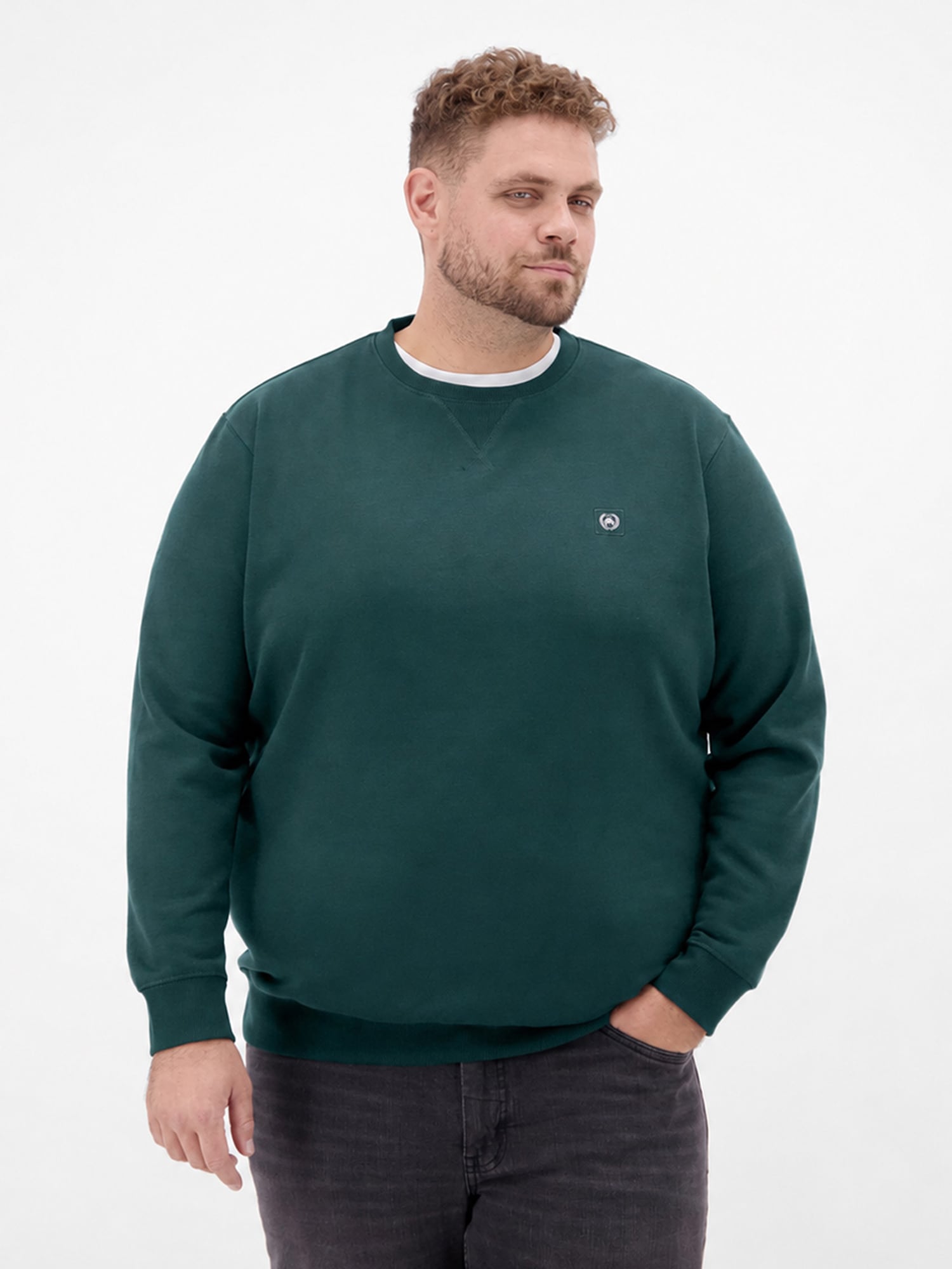 LERROS 1100000002199 "Sweatshirt mit Rundkragen aus Baumwollmix, große Größen"