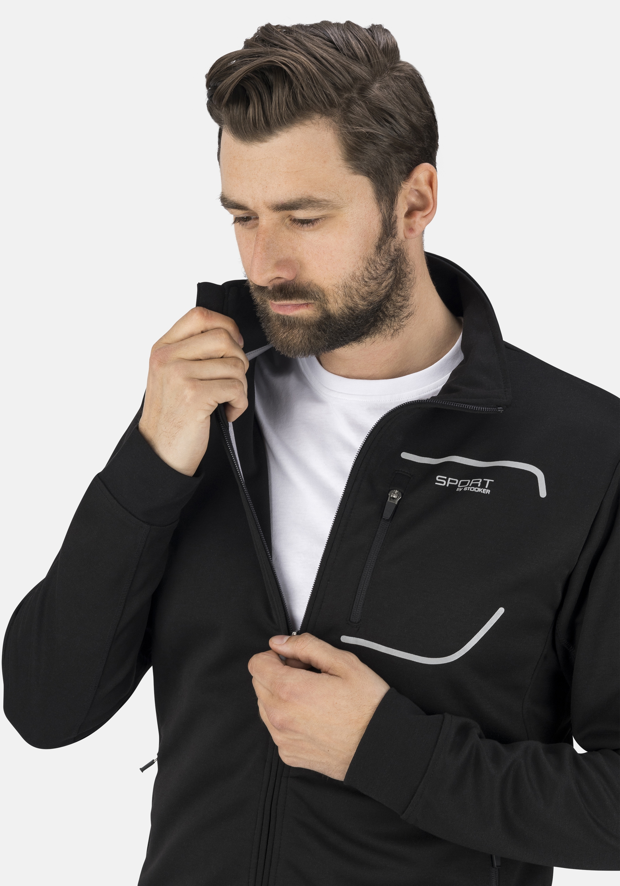 Stooker Men Sweatjacke »Sweatjacke Sportjacke SYDNEY mit Stehkragen«, Sportjacke Stehkragen Regular Fit für Herren