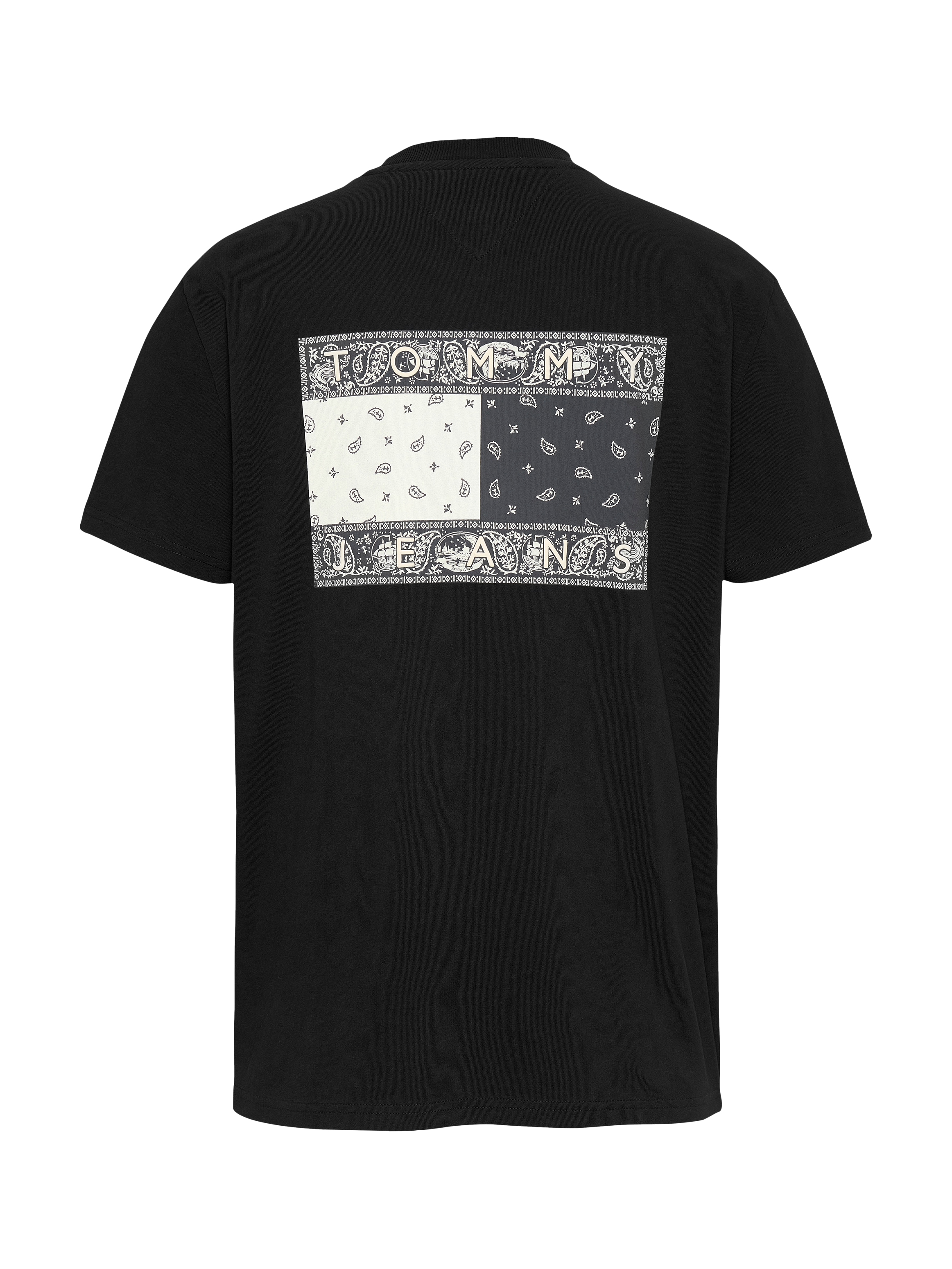 Tommy Jeans Kurzarmshirt »TJM REG PAISLEY FLAG TEE EXT«, Mit Rundhalsausschnitt
