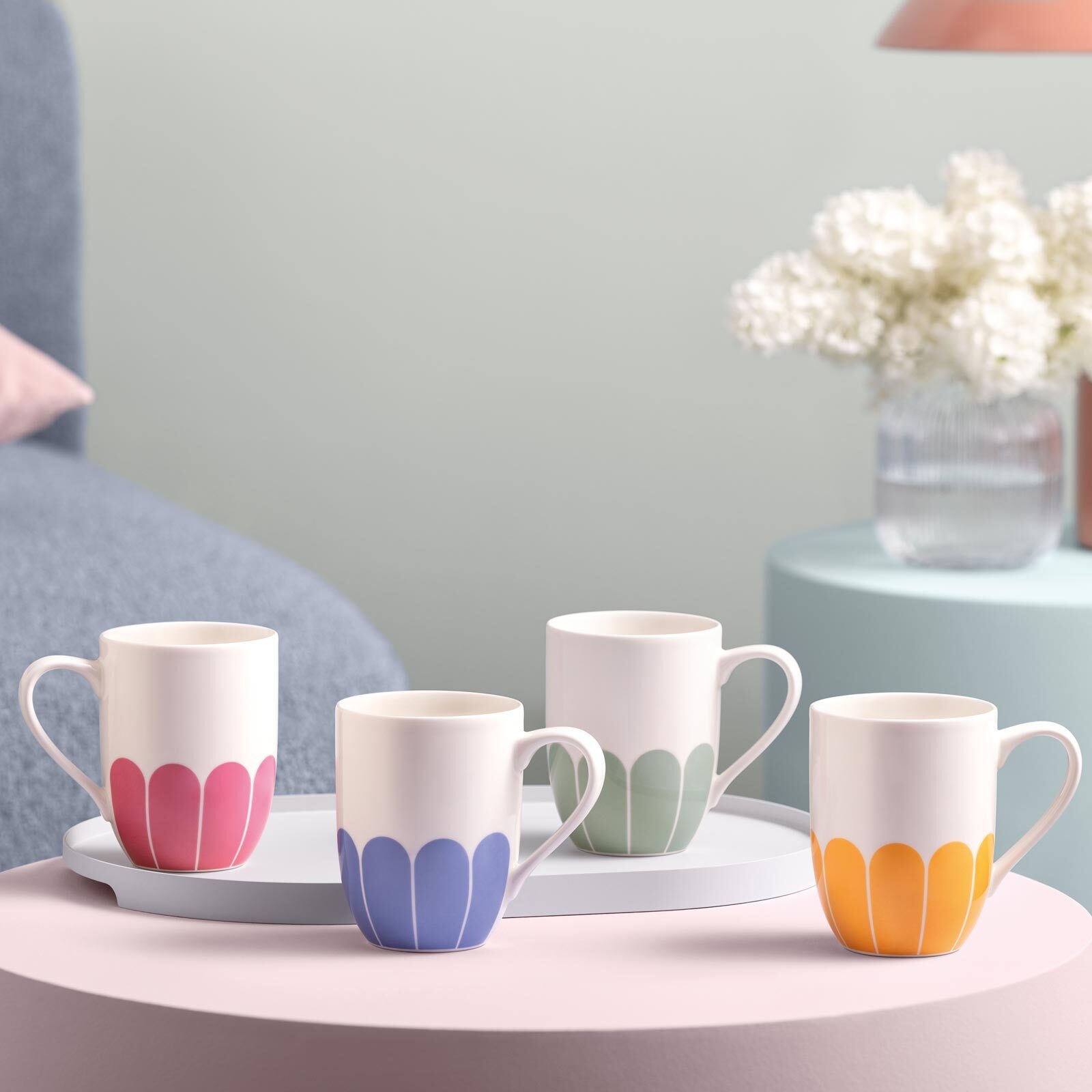 Villeroy & Boch Becher "Henkelbecher-Set Fleu Couleur 290 ml 4er Set bunt" günstig online kaufen