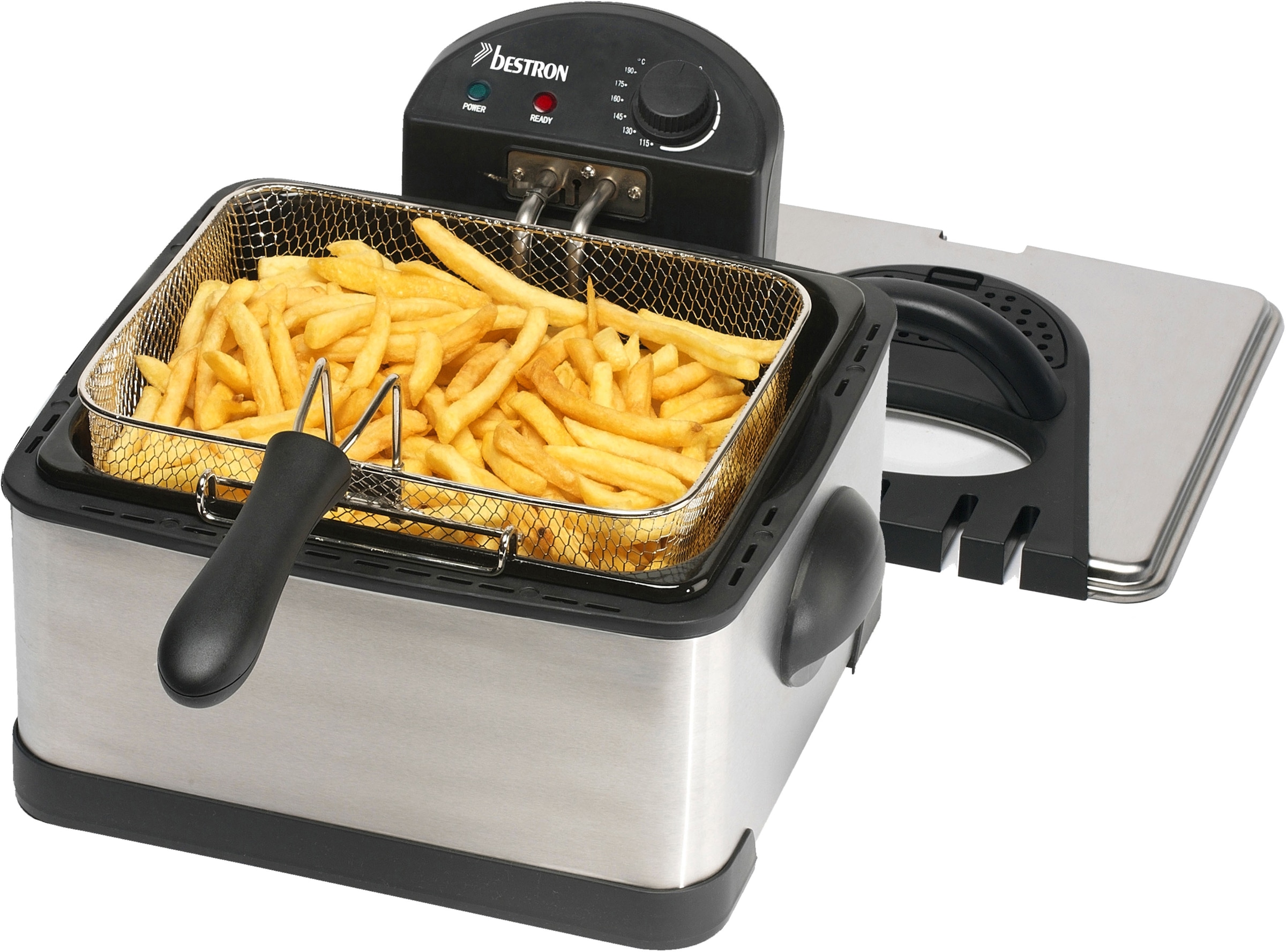 bestron Fritteuse »DF402B Cool Zone«, 2000 W, Fassungsvermögen 1x ca. 1,5 kg/2x ca. 0,75 kg, 3 Frittierkörbe, 4 l