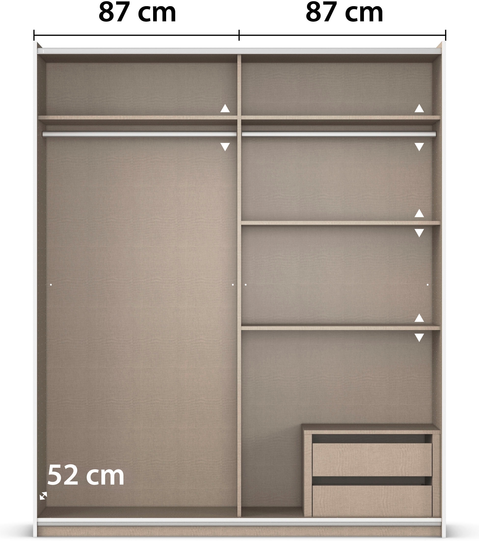 rauch Schwebetürenschrank »Kleiderschrank Schrank Garderobe Garderobenschrank Wäscheschrank NEO«, (in 3 verschiedenen Ausstattungen BASIC/CLASSIC/PREMIUM), mit großzügigem Stauraum und vielfältigen Farbkombinationen