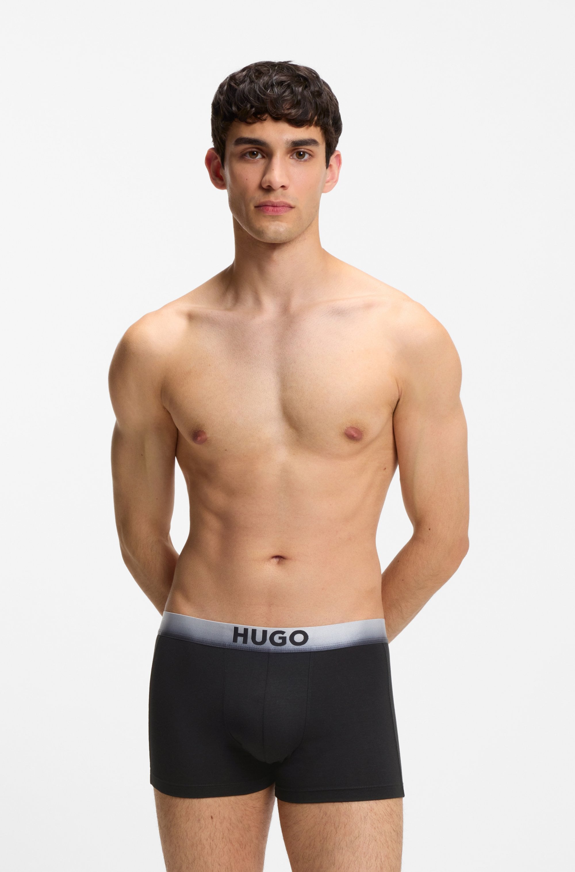 HUGO Underwear Trunk 3 Stk. elastischer Bund mit Sprühfärbemuster und Logo