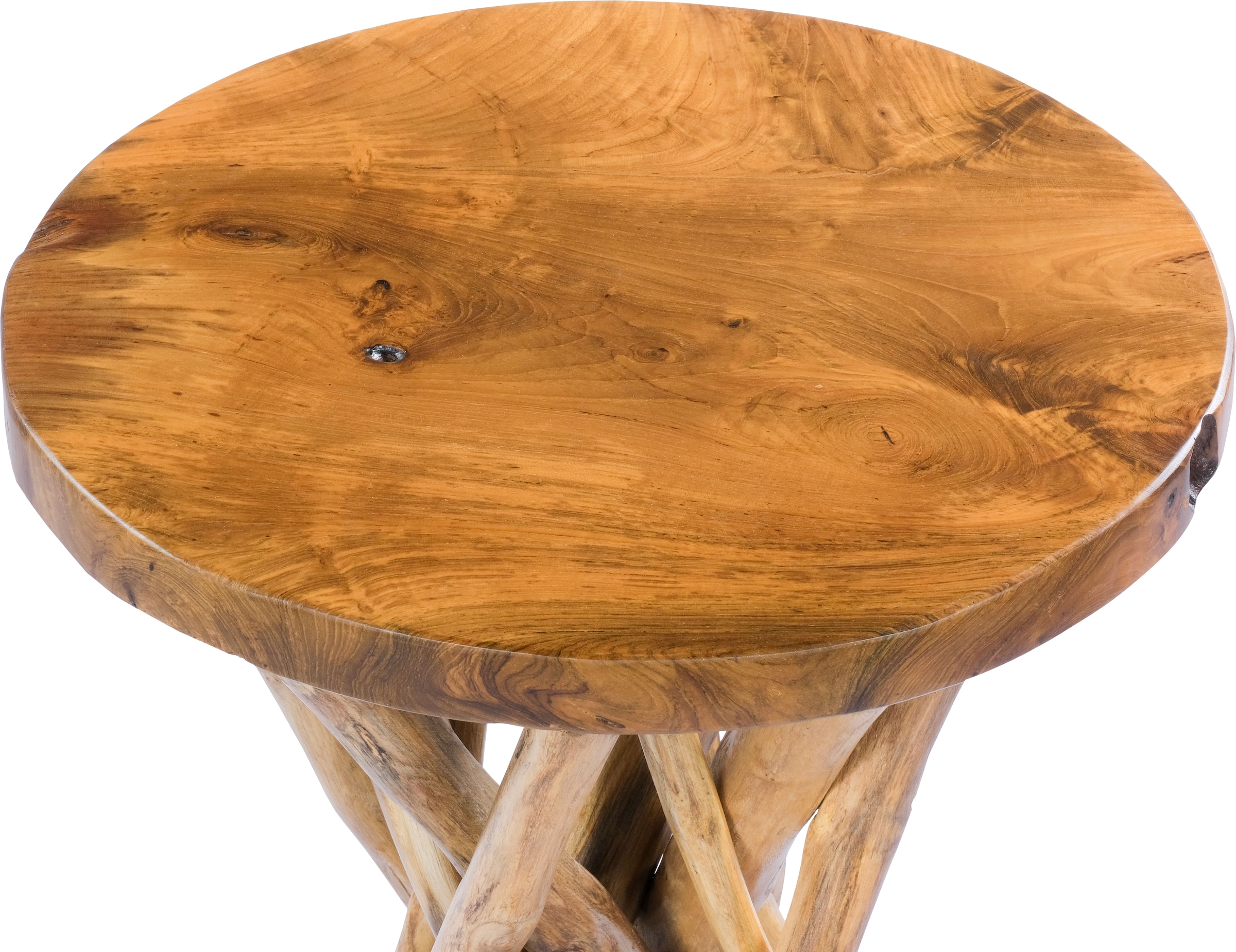 Kayoom Beistelltisch »Radix 125, hochwertiges Teakholz, Natur-Design«, (1 St.), Hochwertiges Teakholz, stabile Bauweise, detailreiche Handarbeit