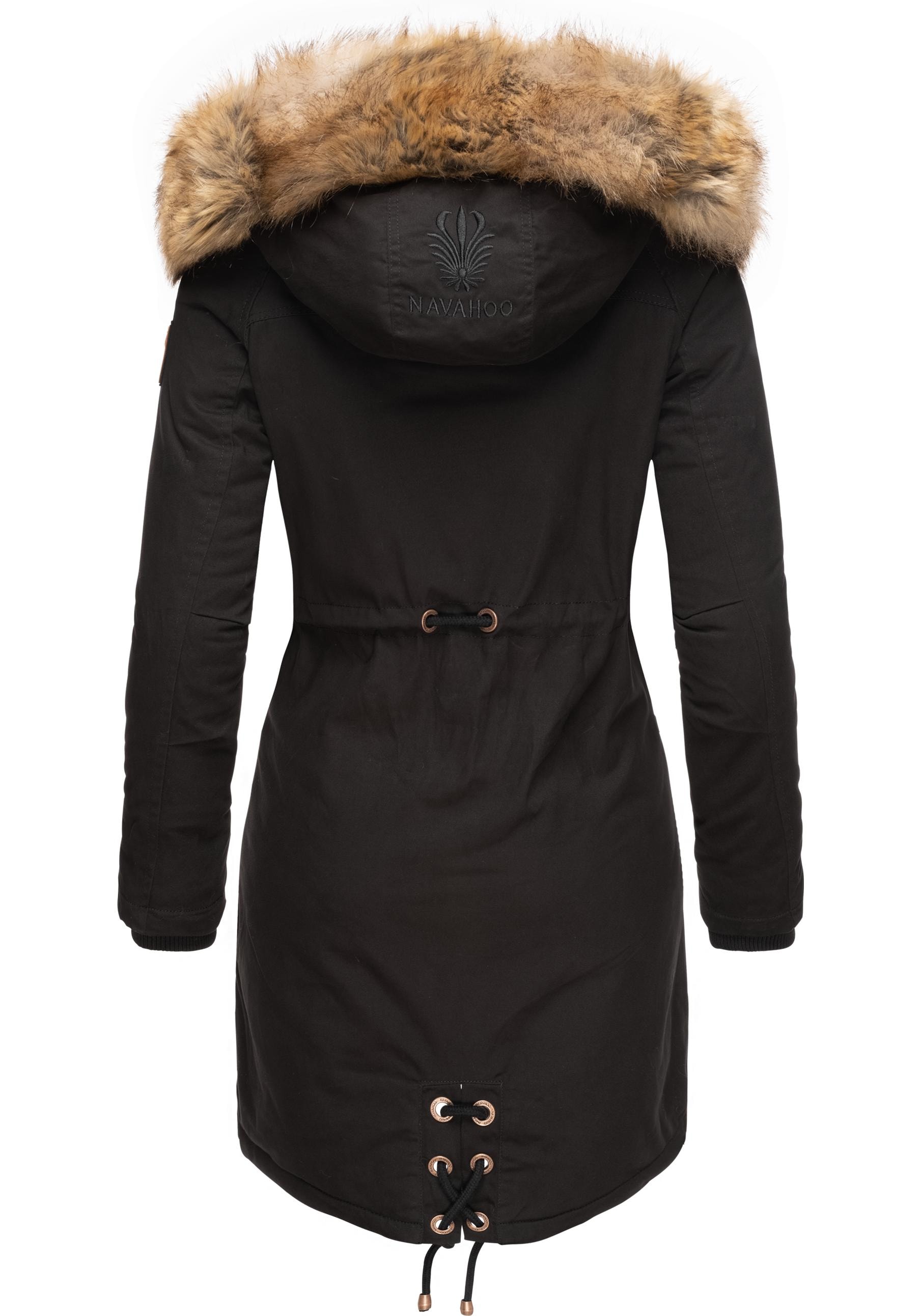 Navahoo Wintermantel »Rosinchen«, stylischer Damen Winter Baumwollparka mit Kunstfell