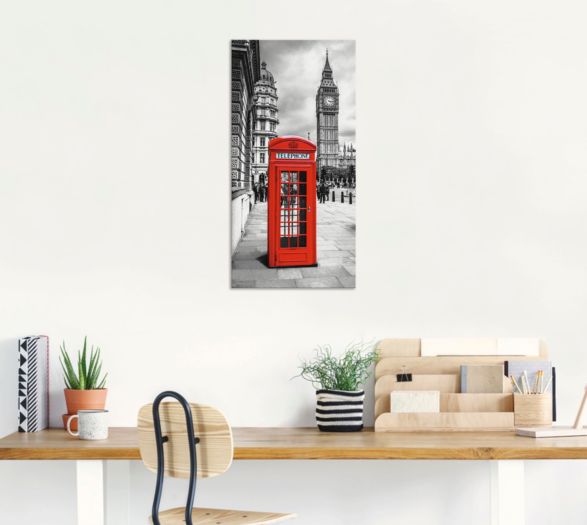 Artland Wandbild »London Telefonzelle«, Architektonische Elemente, (1 St.), als Alubild, Outdoorbild, Leinwandbild in verschied. Größen