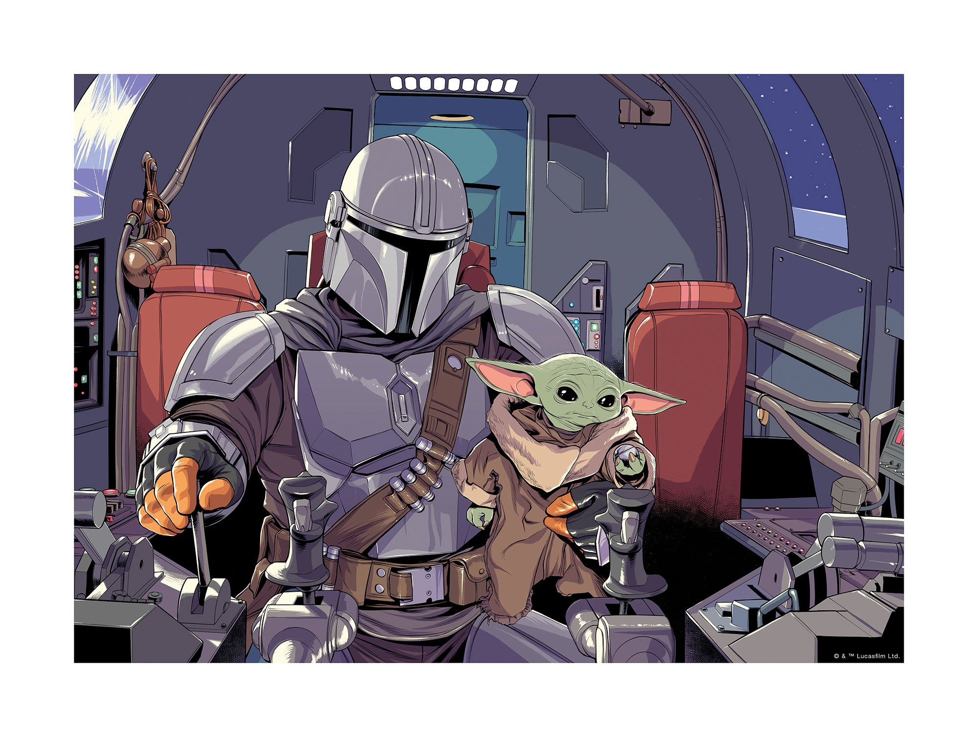 Komar Wandbild "Mandalorian The Child Cockpit", Disney-Star Wars, (1 St.), günstig online kaufen