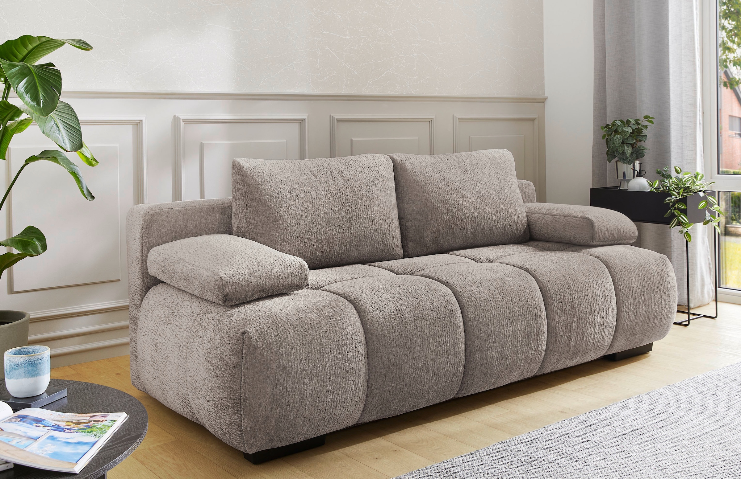 Jockenhöfer Gruppe Schlafsofa »Reno«, mit Gästebettfunktion und Bettkasten, Kuschelstoff