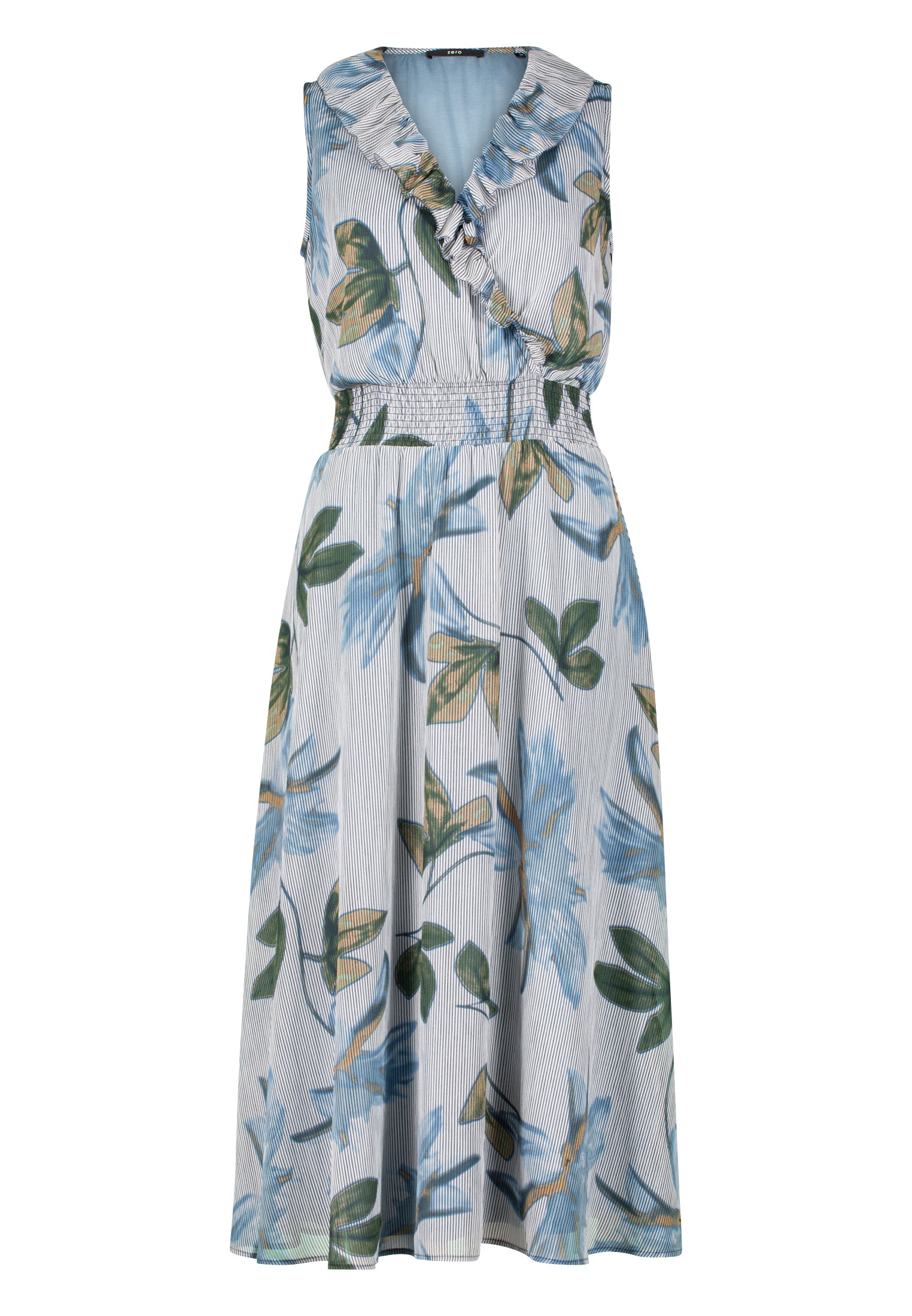 Zero Midikleid "zero Damen Sommerkleid Midikleid mit Rüschen", Wickeldesign günstig online kaufen