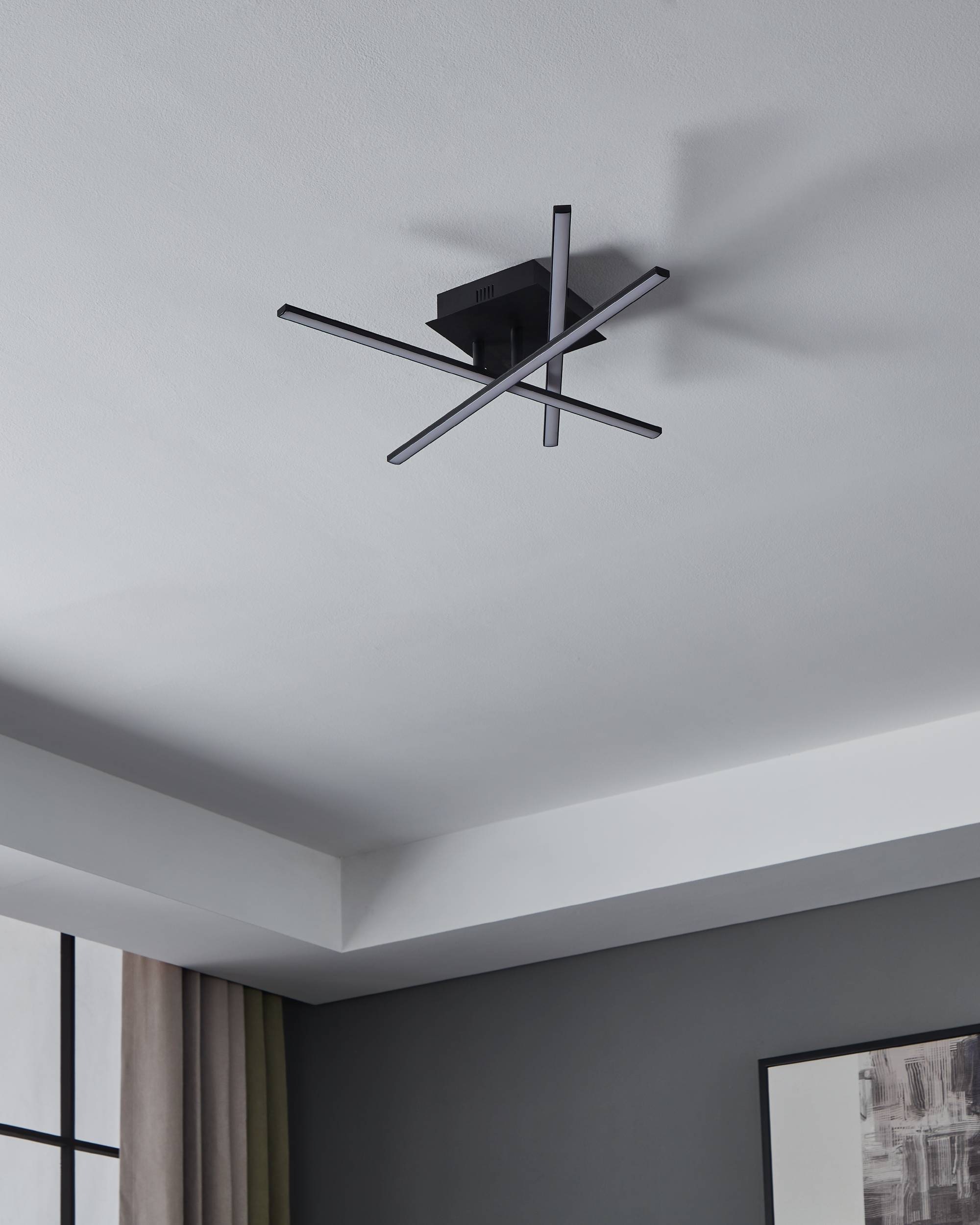 EGLO Deckenleuchte »Lasana 3 Deckenlampe, Wohnzimmerlampe, Stahl und Kunststoff, Lampe« LED-Modul 1 Stk. Warmweiß