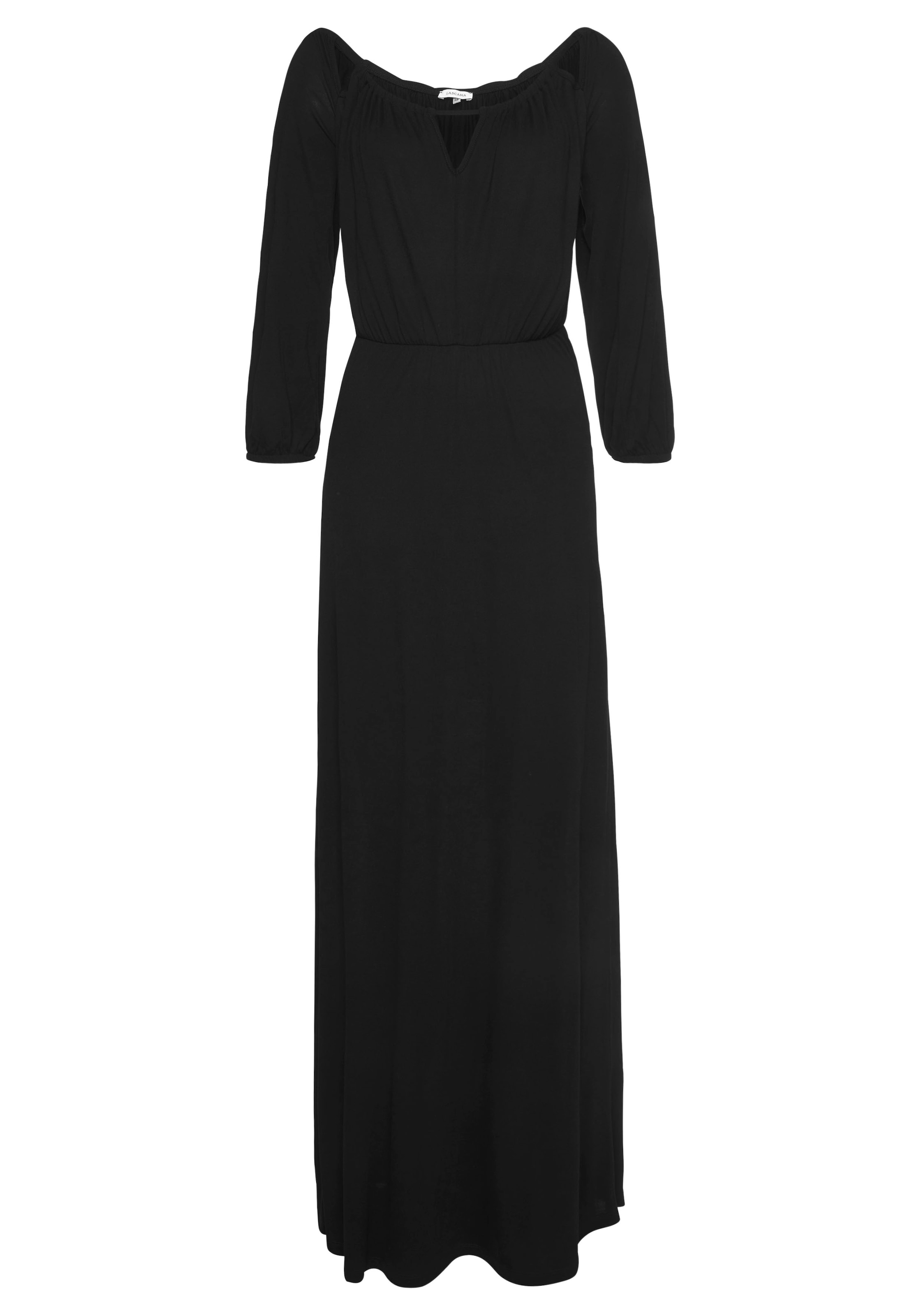 LASCANA Maxikleid, mit Cut-outs am Ausschnitt, schulterfreies Sommerkleid, Strandkleid