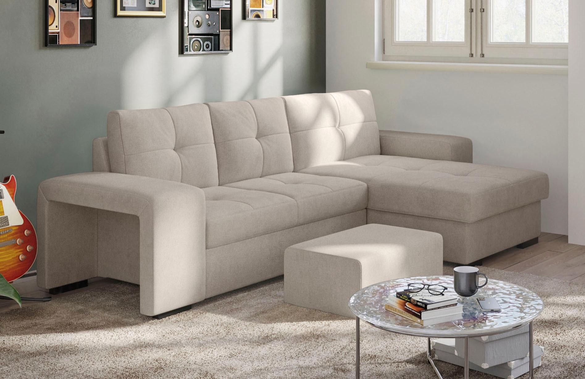 COTTA Ecksofa "Mattina L-Form", inkl. Hocker, wahlweise mit Bettfunktion un günstig online kaufen