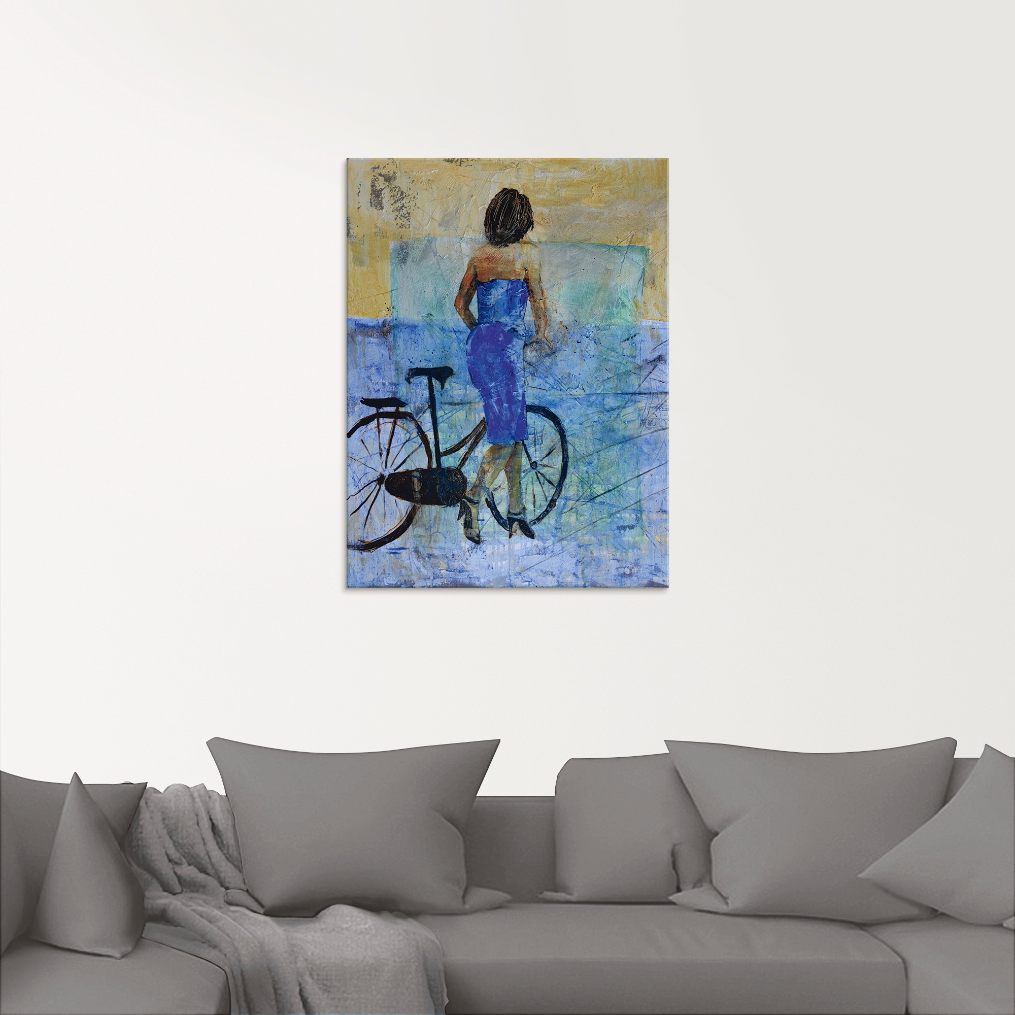 Artland Glasbild »Ein Mädchen mit einem Fahrrad«, Frau, (1 St.), in verschiedenen Größen