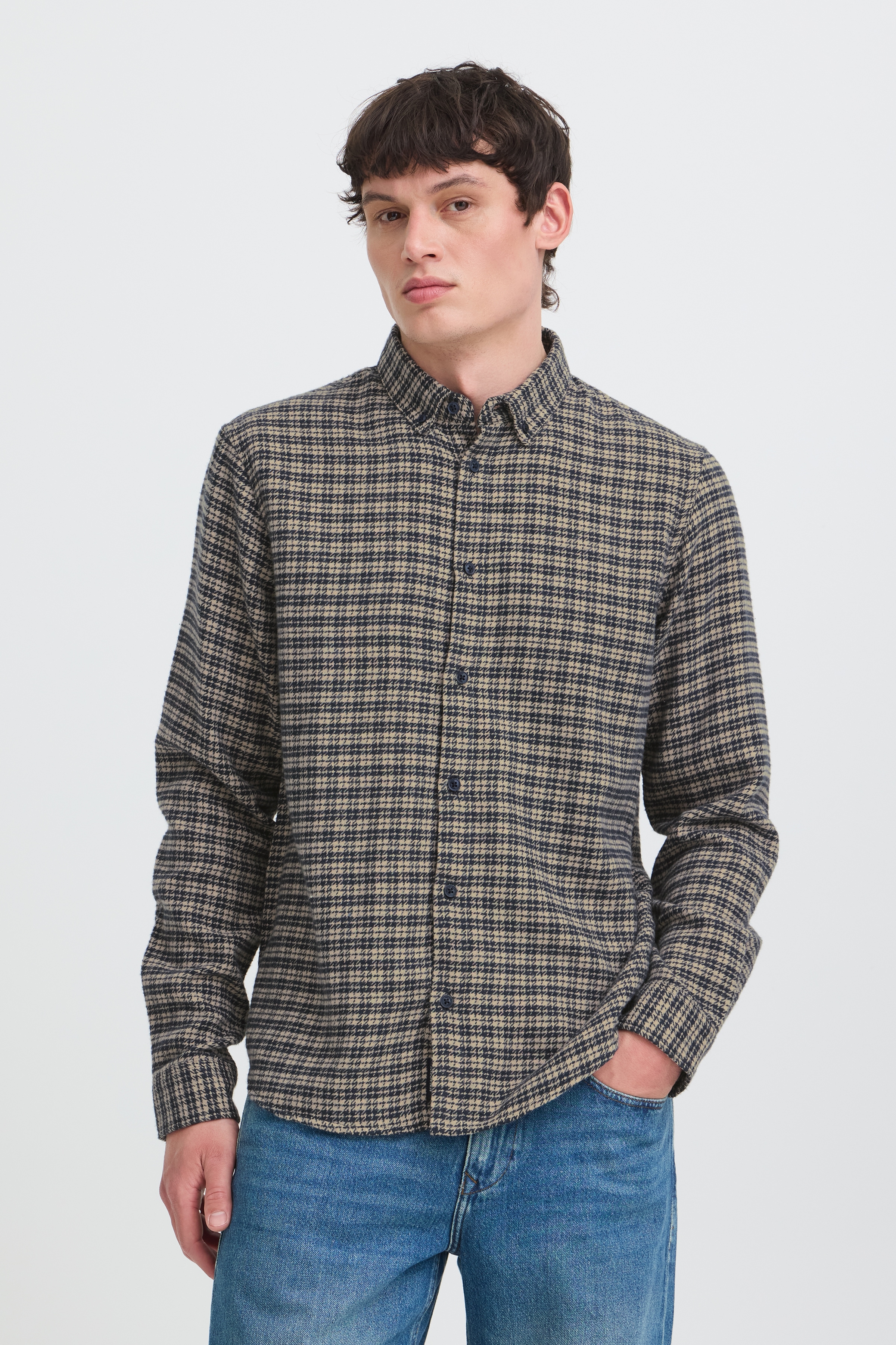 Blend Langarmhemd "BHCLARK SHIRT" Materialmix, regular fit