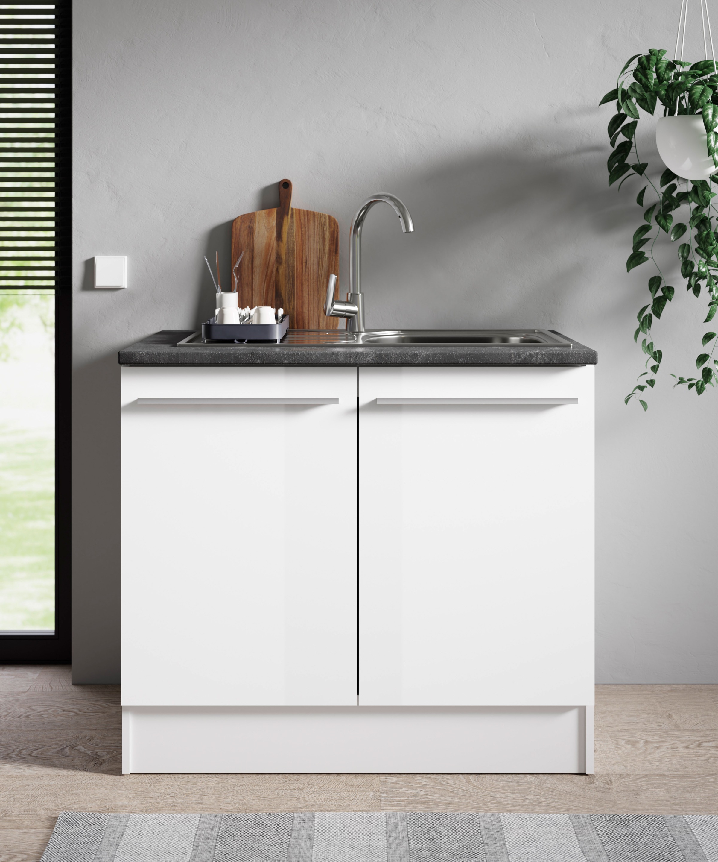 BASIC by Balculina Spülenschrank »Jazz B/T/H 100x60x90 cm« 1 Stk. tlg. Breite 100cm, Melaminbeschichtung