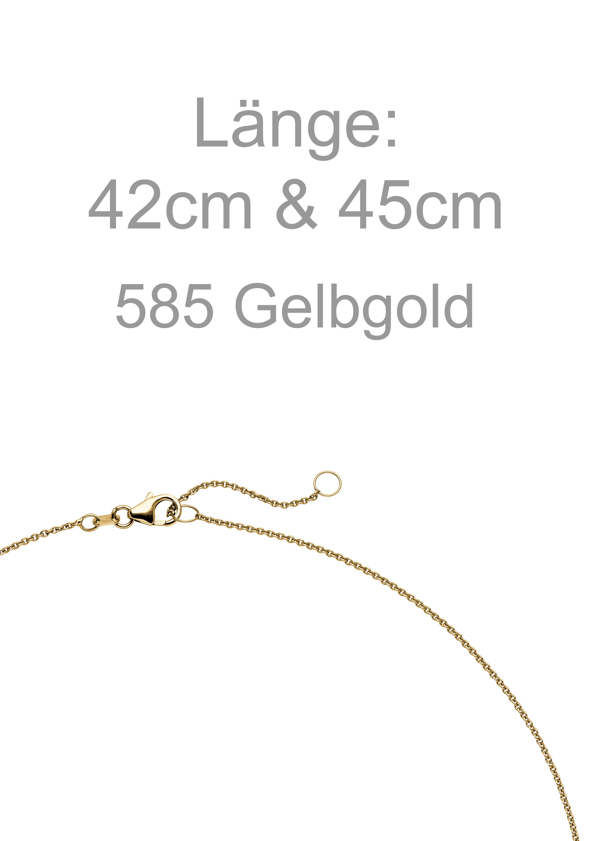 JOBO Kette mit Anhänger »Solitär Diamant Brillant 0,50 ct.« 14 Karat 585 Gold 45 cm