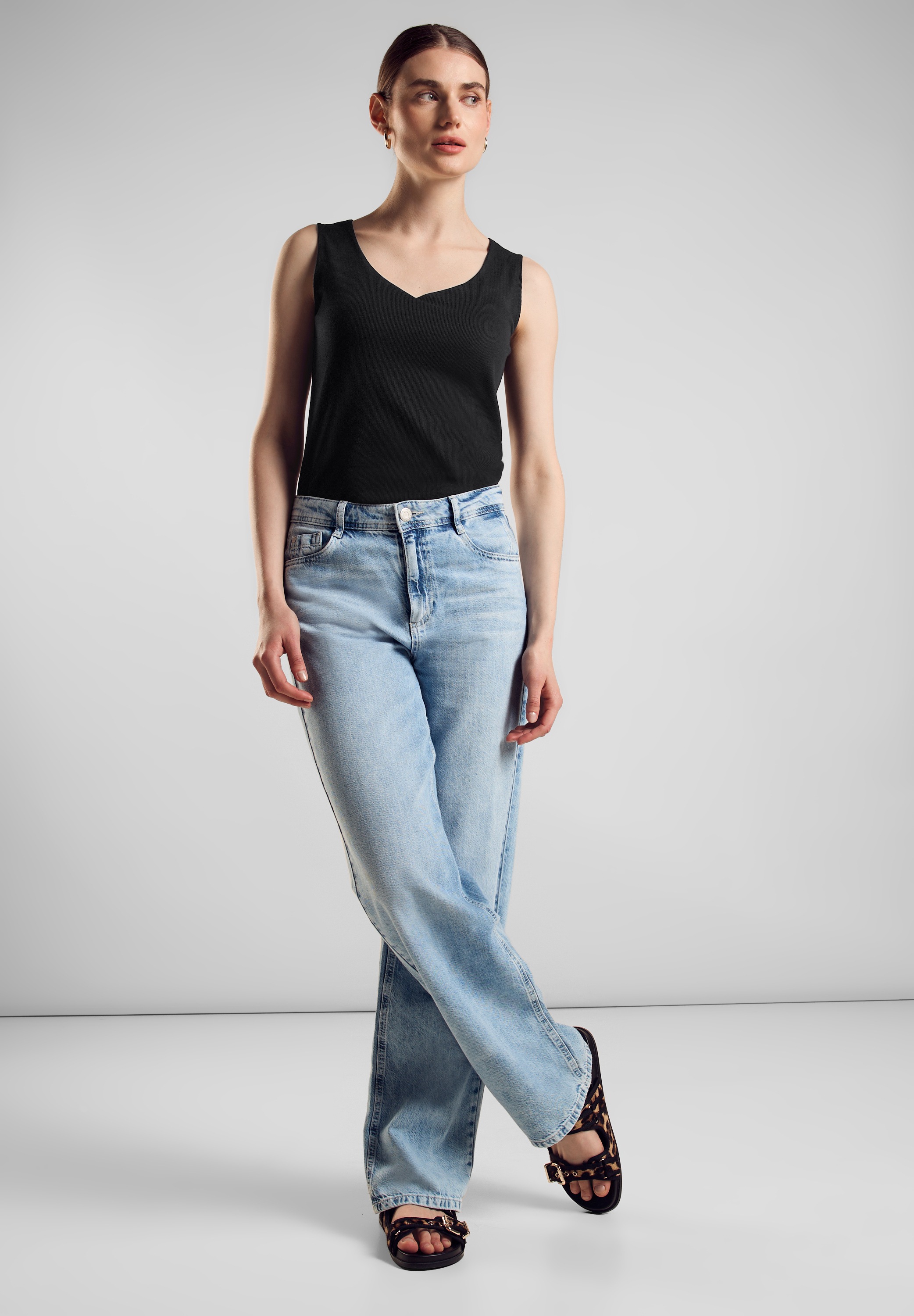 STREET ONE T-Shirt, aus Baumwolle mit Stretchante