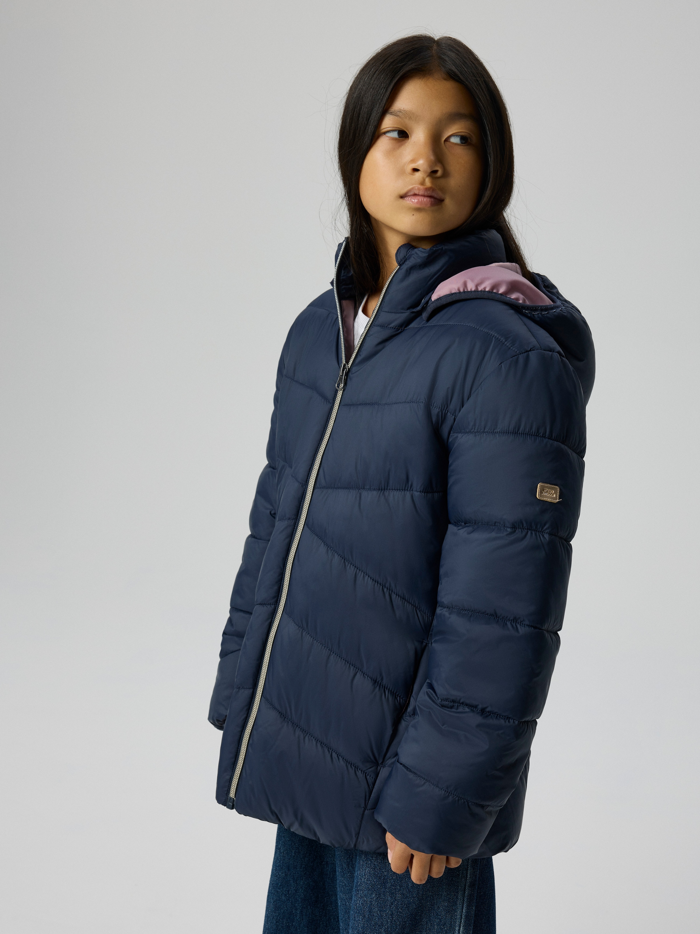 Name It Steppjacke »NKFMARBLE JACKET PB1« mit Kapuze Kunstfaser