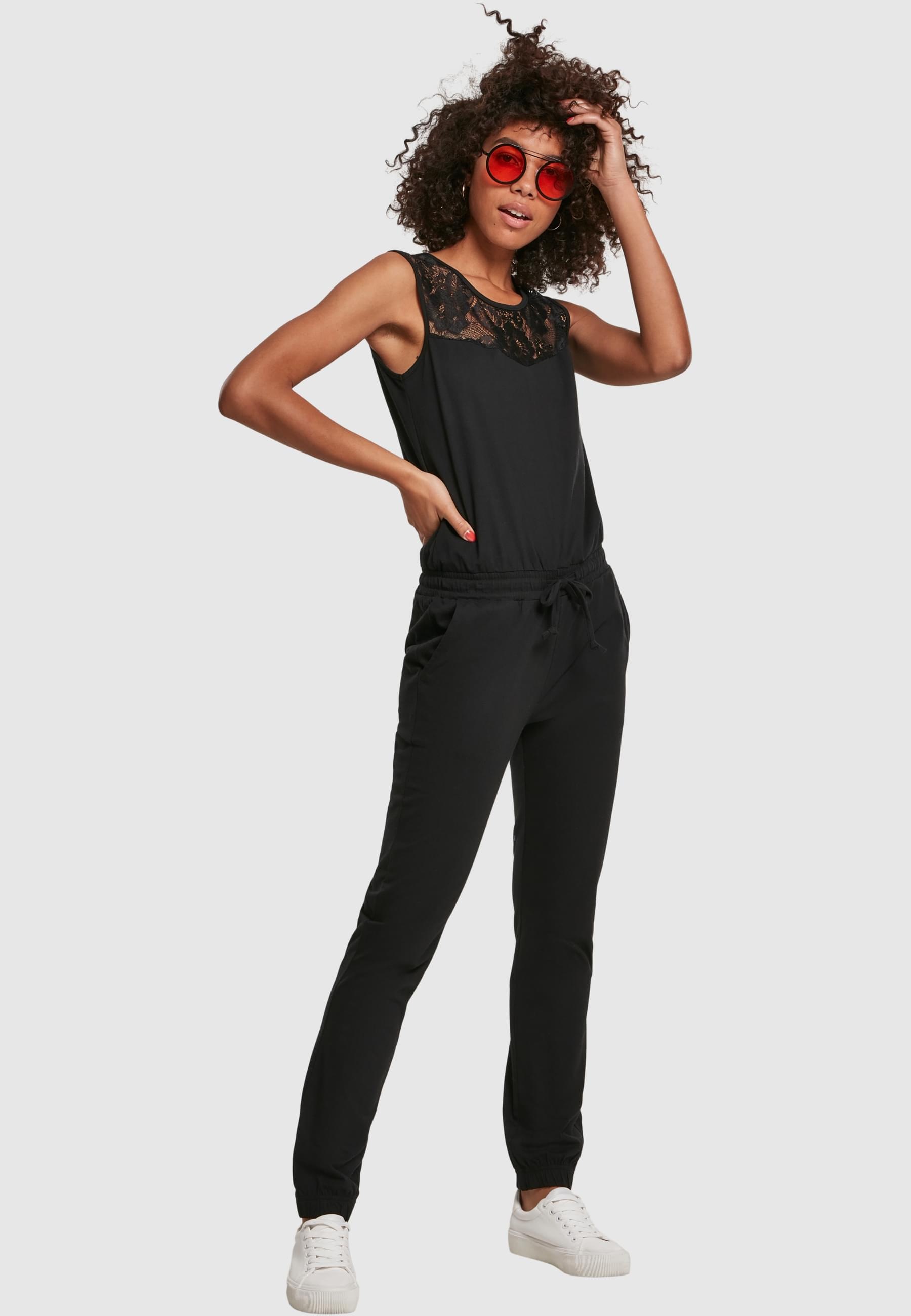 URBAN CLASSICS Jumpsuit »Urban Classics Damen Ladies Lace Block Jumpsuit«, (1 tlg.)