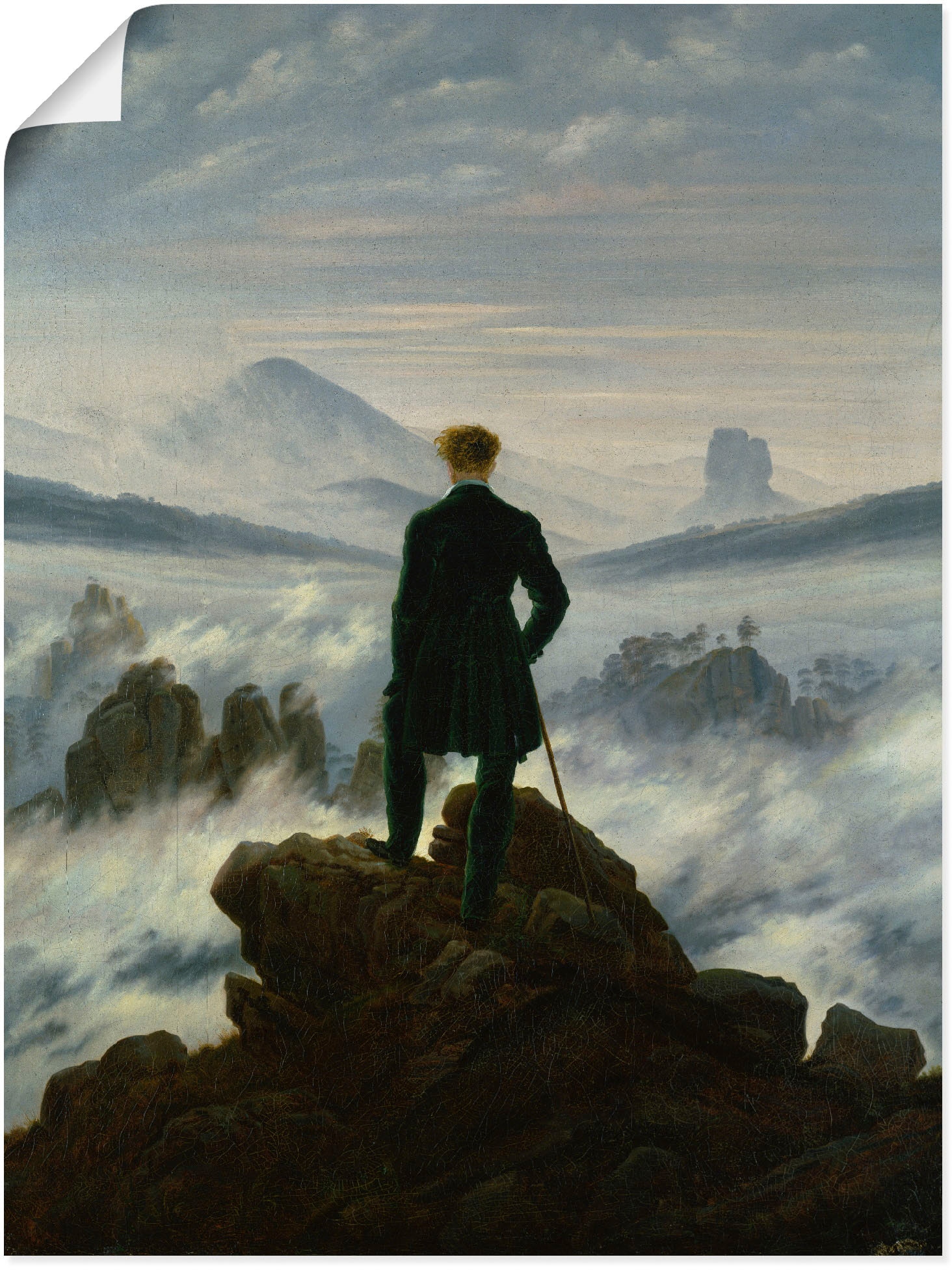 Artland Wandbild »Der Wanderer über dem Nebelmeer. Um 1818«, Mann, (1 St.), als Leinwandbild, Poster in verschied. Größen