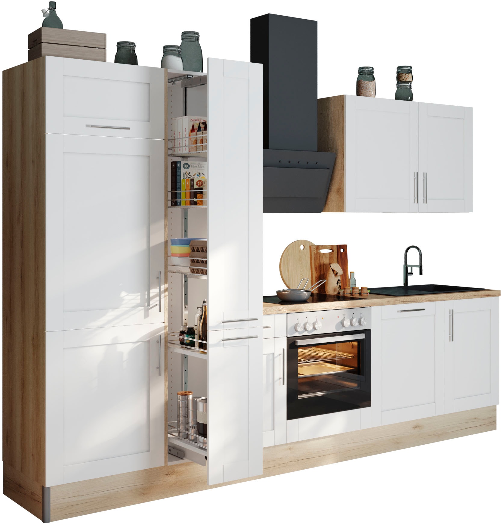 KOCHSTATION Küche "KS-Ahus", Breite 310 cm,wahlweise mit E-Geräten,MDF Fron günstig online kaufen