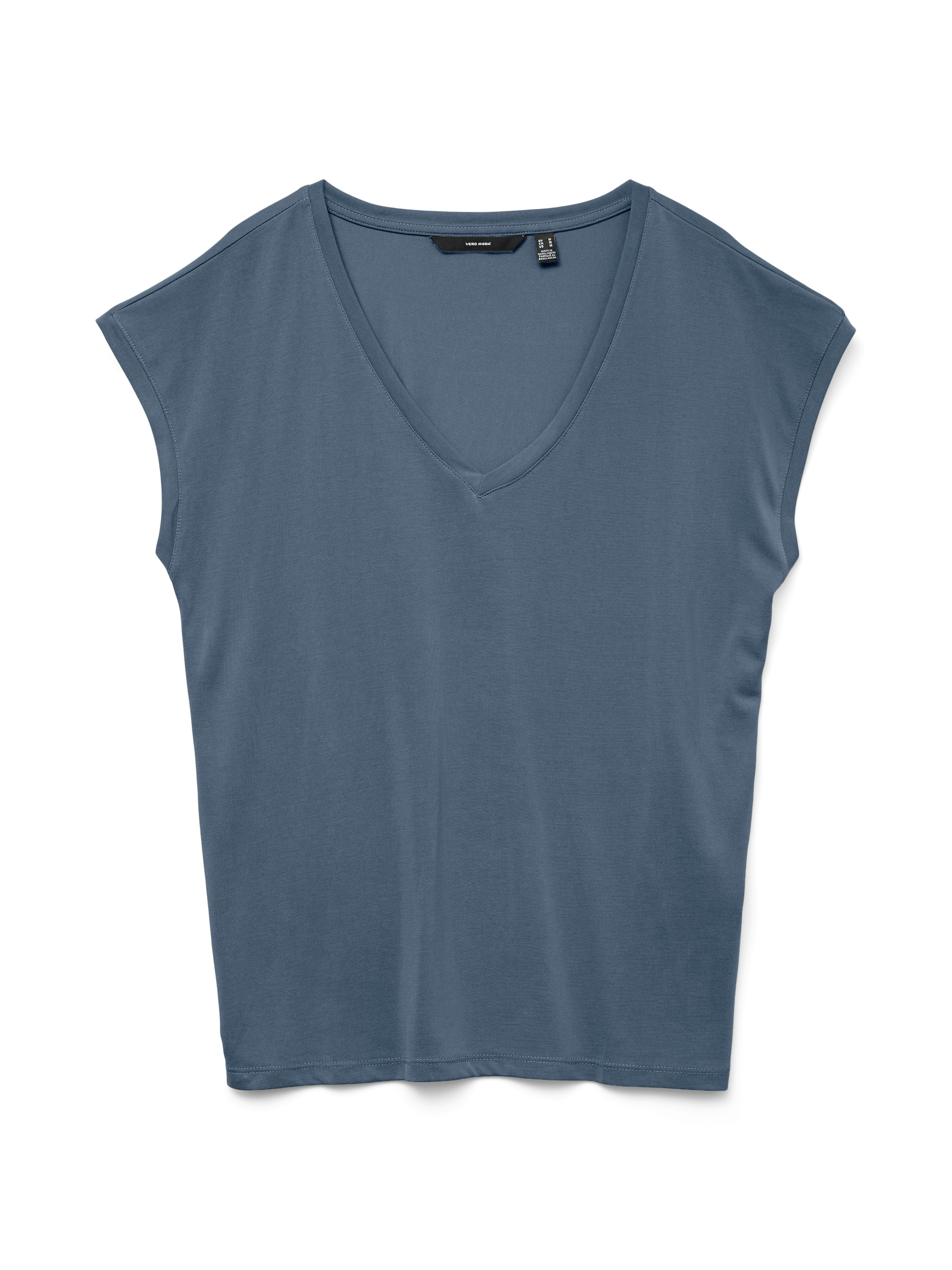 Vero Moda V-Shirt »VMFILLI SS V-NECK TEE GA NOOS« Materialmix, relaxed fit